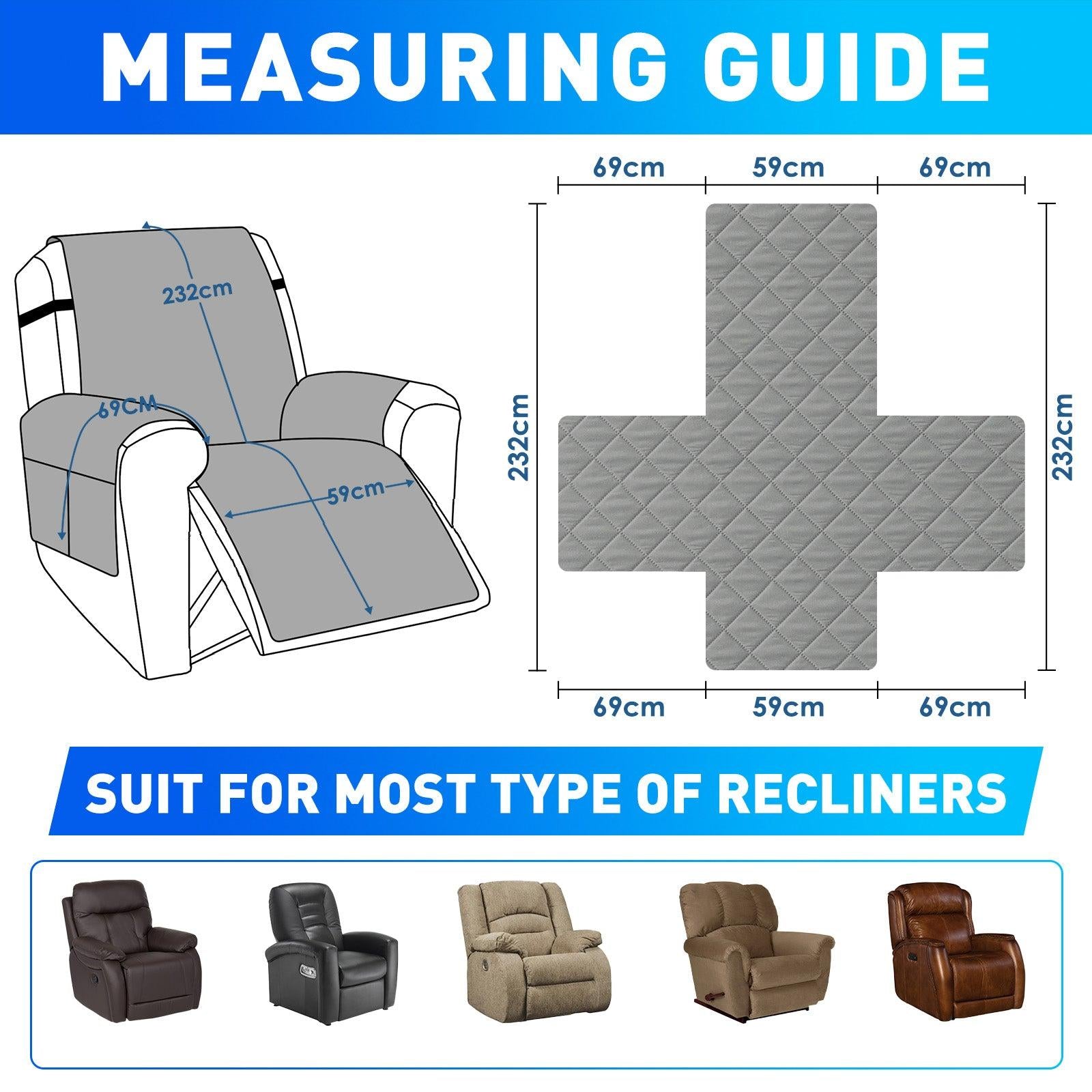 Waterproof 1 Seater Armchair Cover with Non-Slip Backing and Pockets-YSTYLE