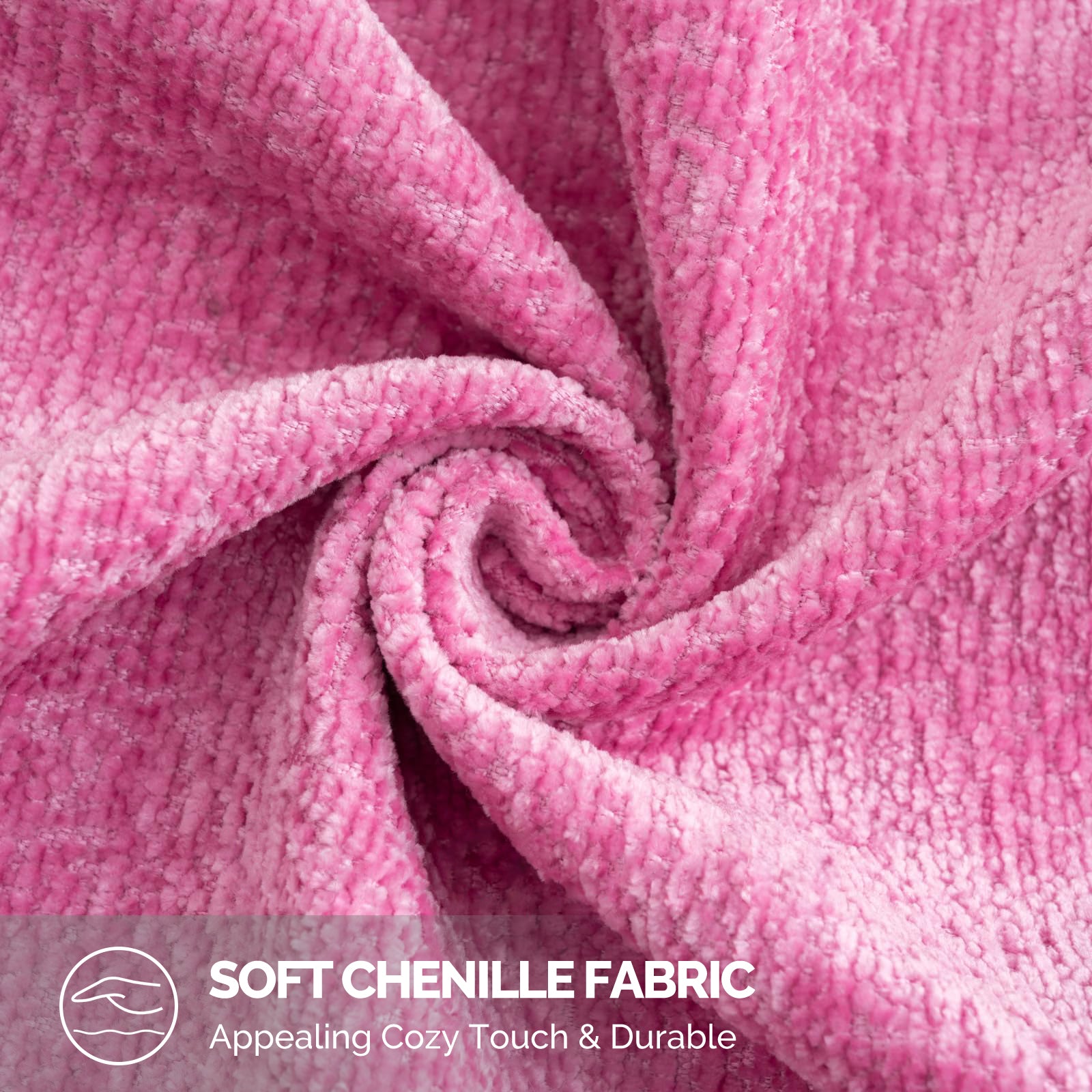 Ystyle Chenille Sofa Cushion Covers 60 x 60 cm, 2 Pieces, Soft Durable Heart-Shaped Cushion Cover, Decorative Elegant Pillow Case for Living Room