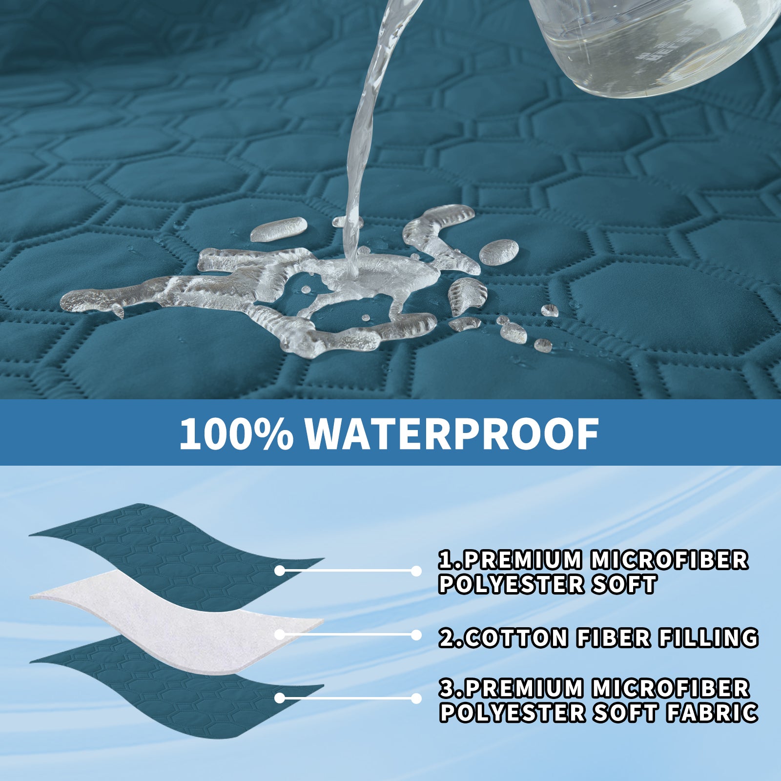 Copertura per divano impermeabile YSTYLE per 3 posti con braccioli, antiscivolo