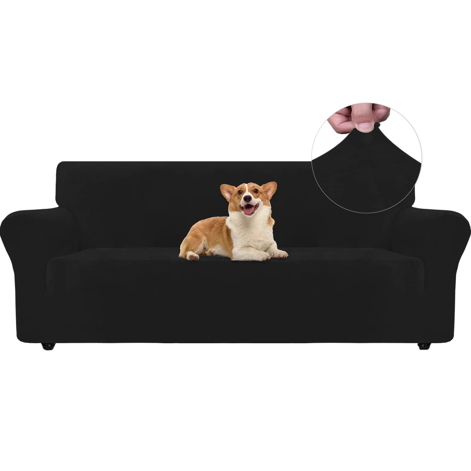 YSTYLE Velvet 3 Seater Sofa Cover – Stretch Fit, Anti-Scratch, Pet-Friendly, Non-Slip, Washable