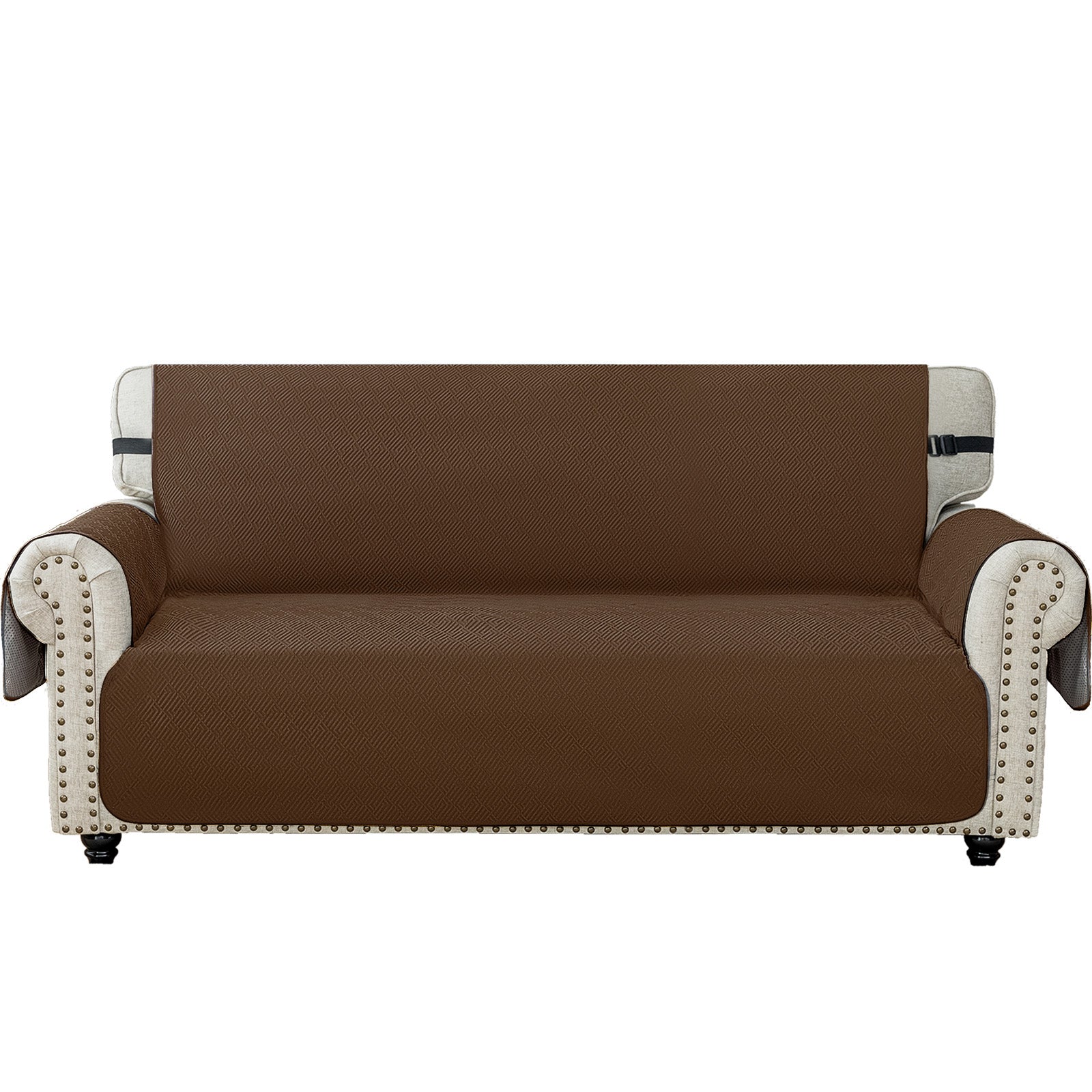 YSTYLE 4 Seater Sofa Cover with Armrests Geometric Pattern Anti Slip-YSTYLE