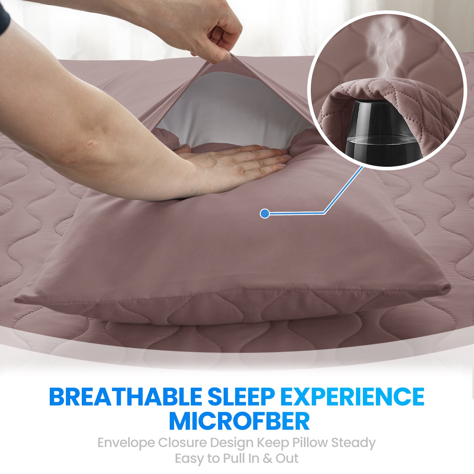 YSTYLE 2 Waterproof Pillowcases 50x80cm Breathable Anti Mite-YSTYLE