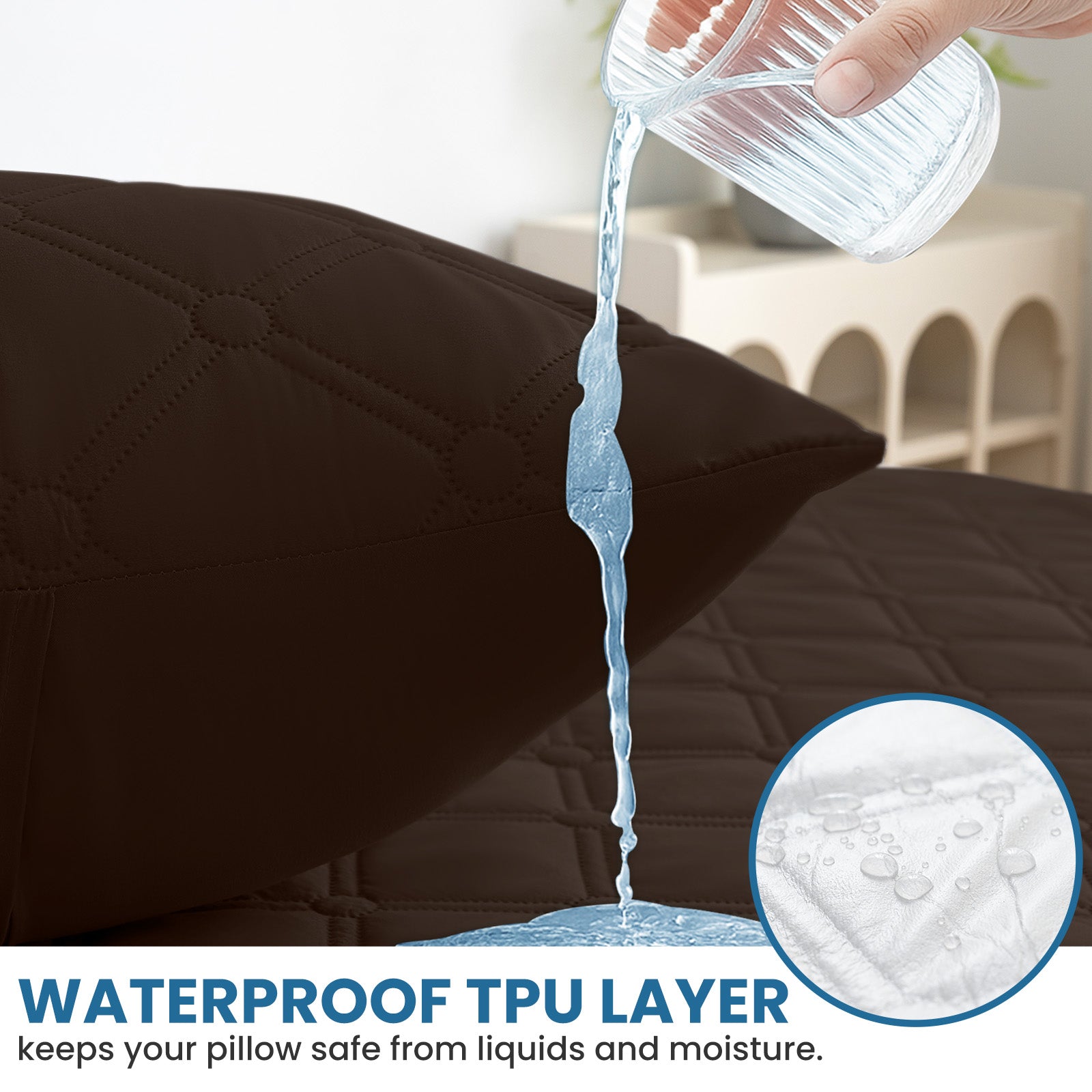 Ystyle Waterproof Pillow Protectors 50x80 cm Set of 2, Scratch-Resistant Pillowcase Covers