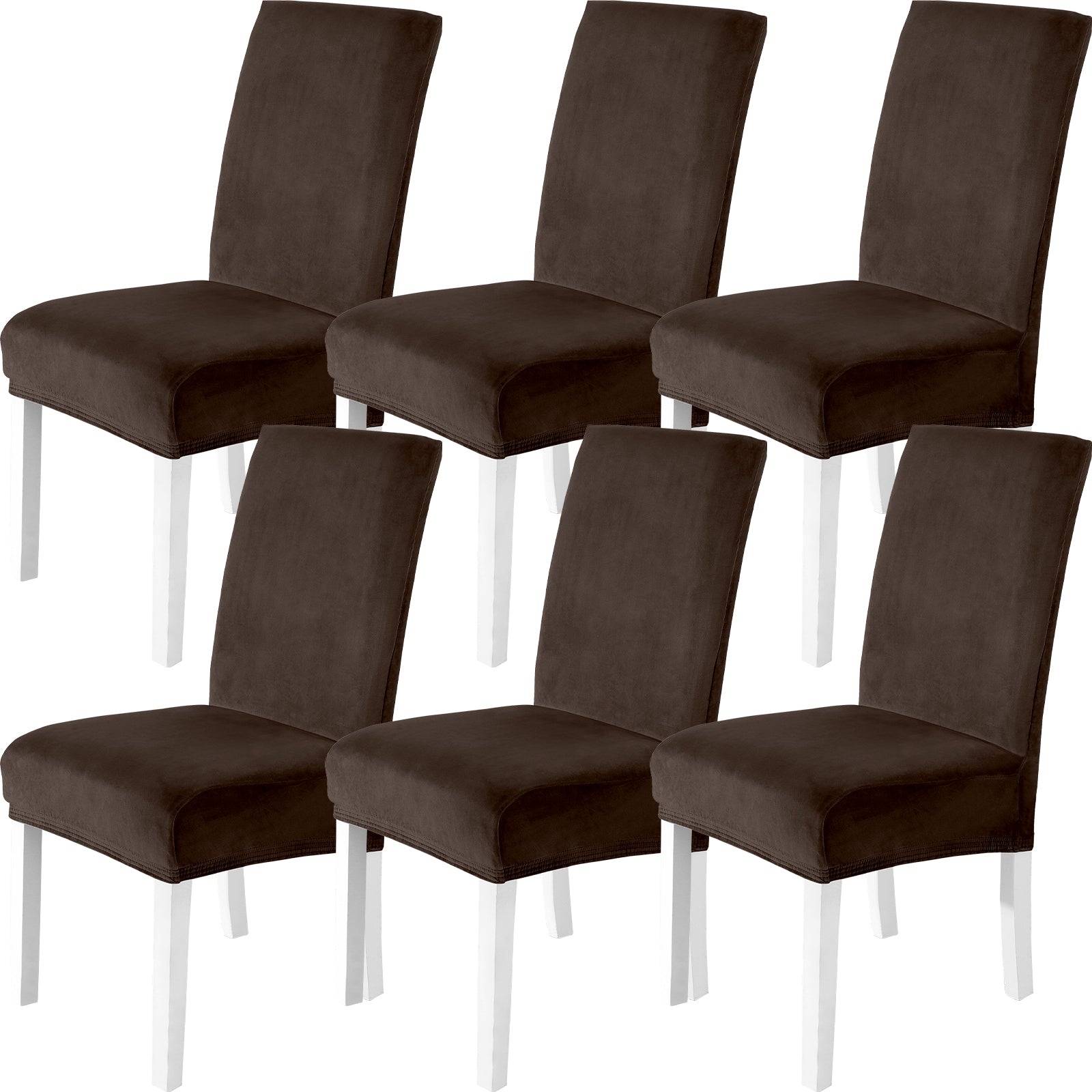 YSTYLE 6 Pieces velours élastique Chair couvertures with Backrest