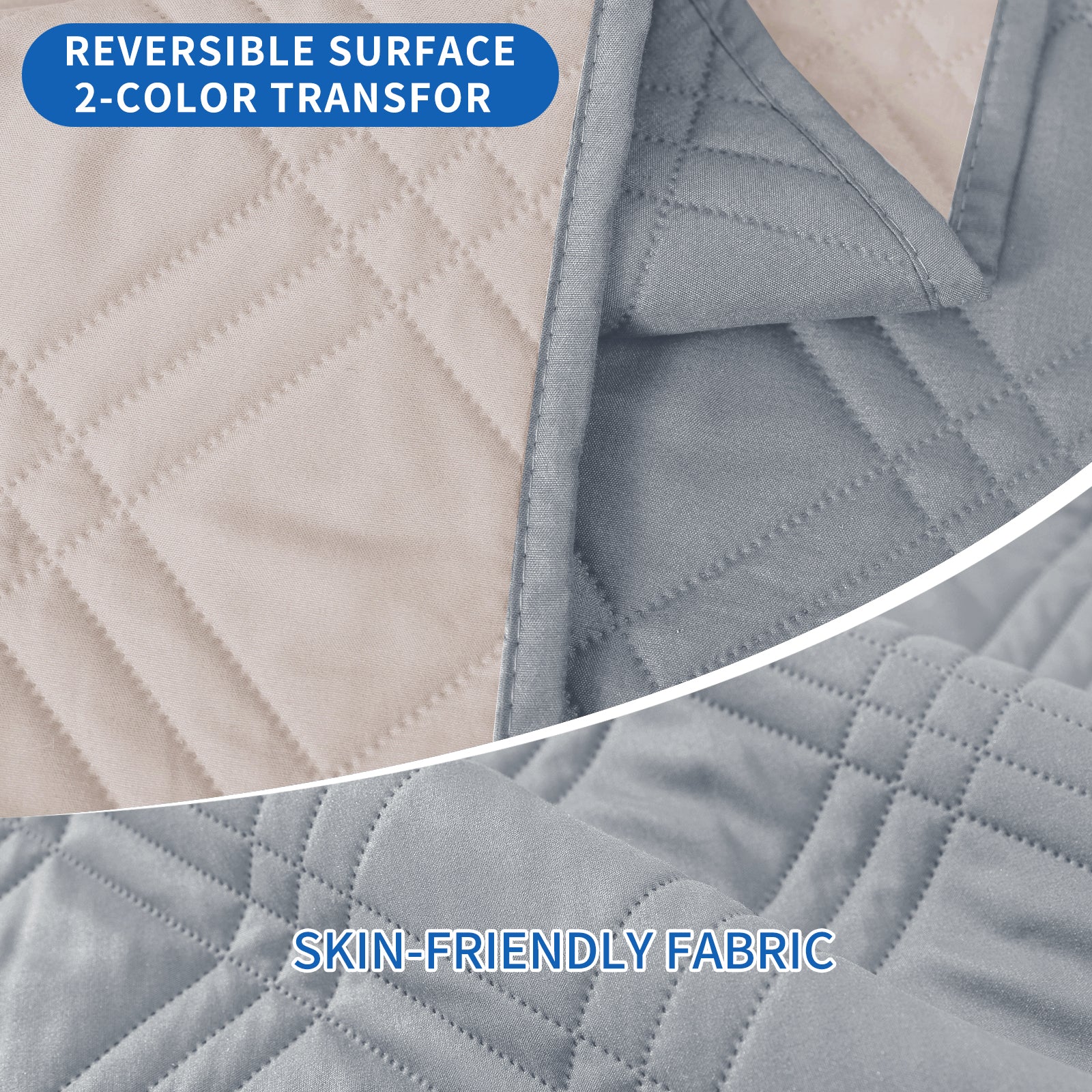 YSTYLE Reversible 4 Seater Corner Sofa Cover Quilted Anti Slip-YSTYLE