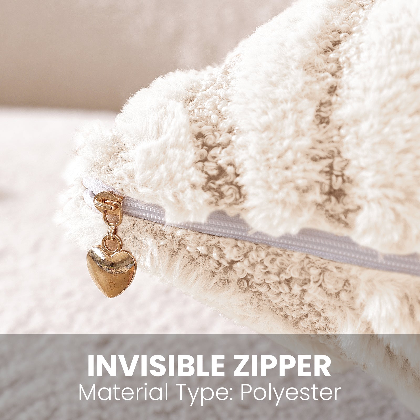 Ystyle Sofa Cushion Covers 60 x 60 cm Set of 2 Soft Plush Striped Cushion Covers Modern Elegant Decorative Durable Cushion Covers for Sofa Living Room Bedroom