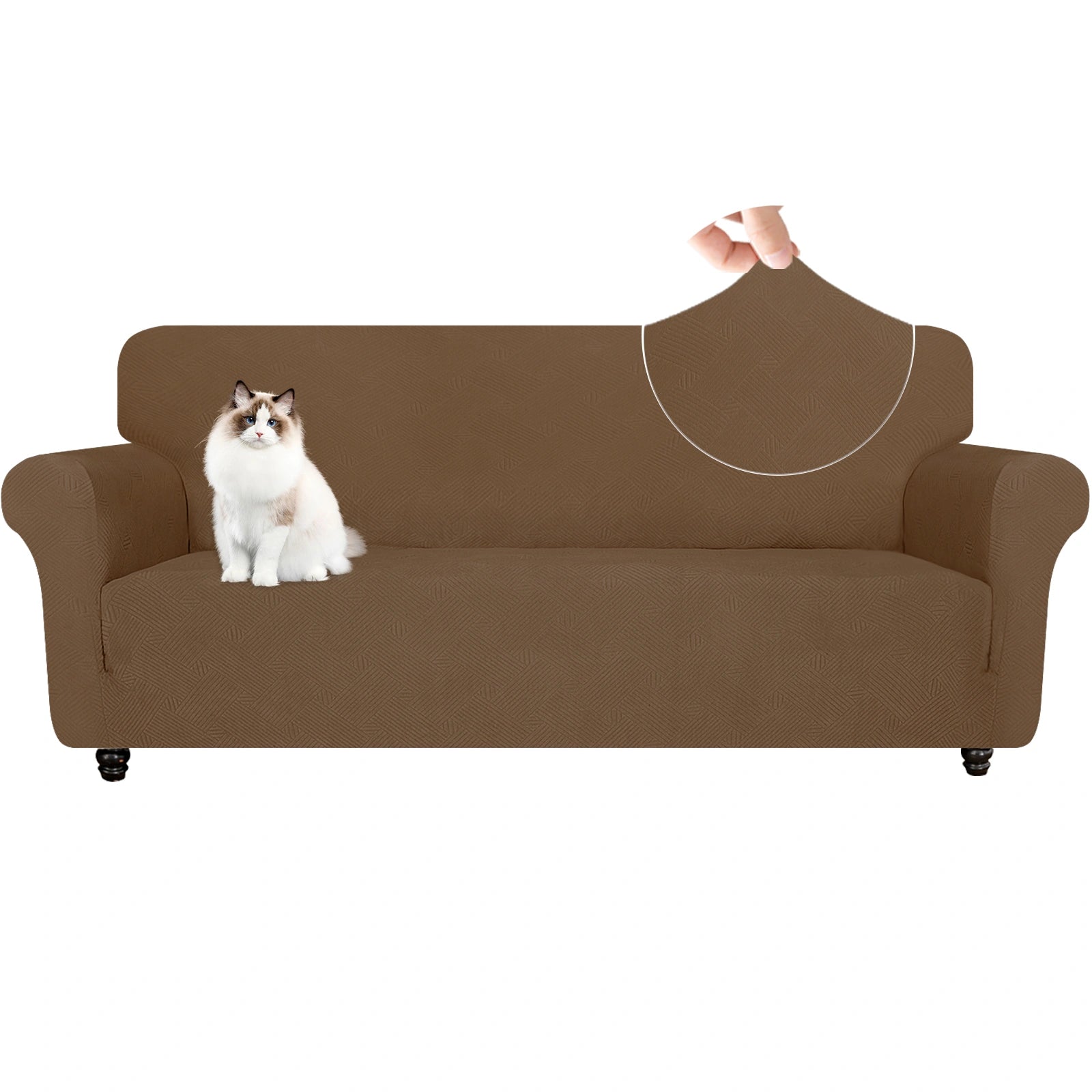 ESTILO 3 Asiento Sofá Capa - Elástica, Antideslizante, Amigable con Mascotas, Lavable, Invernal - Patrón Entrelazado
