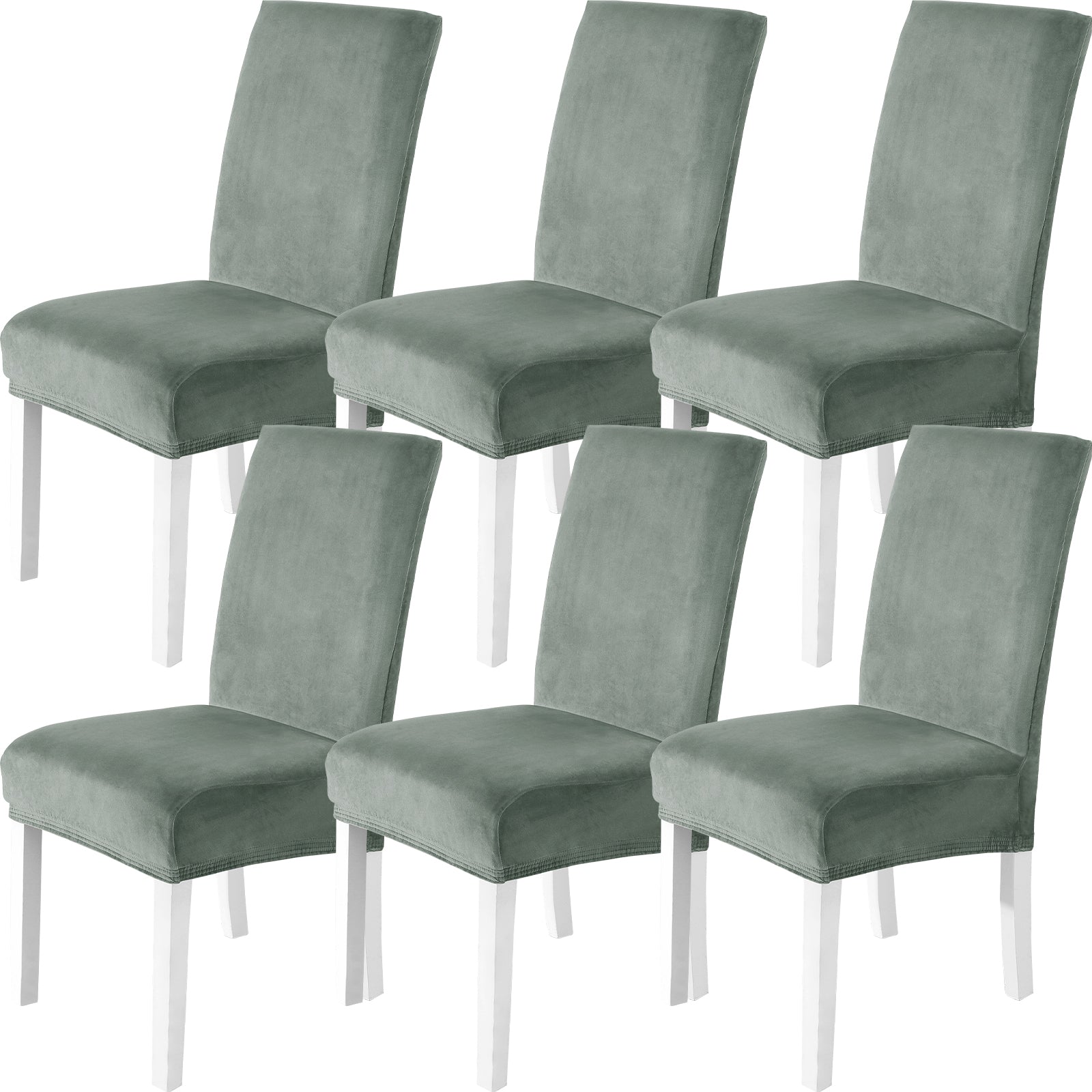 YSTYLE 6 Pieces velours élastique Chair couvertures with Backrest