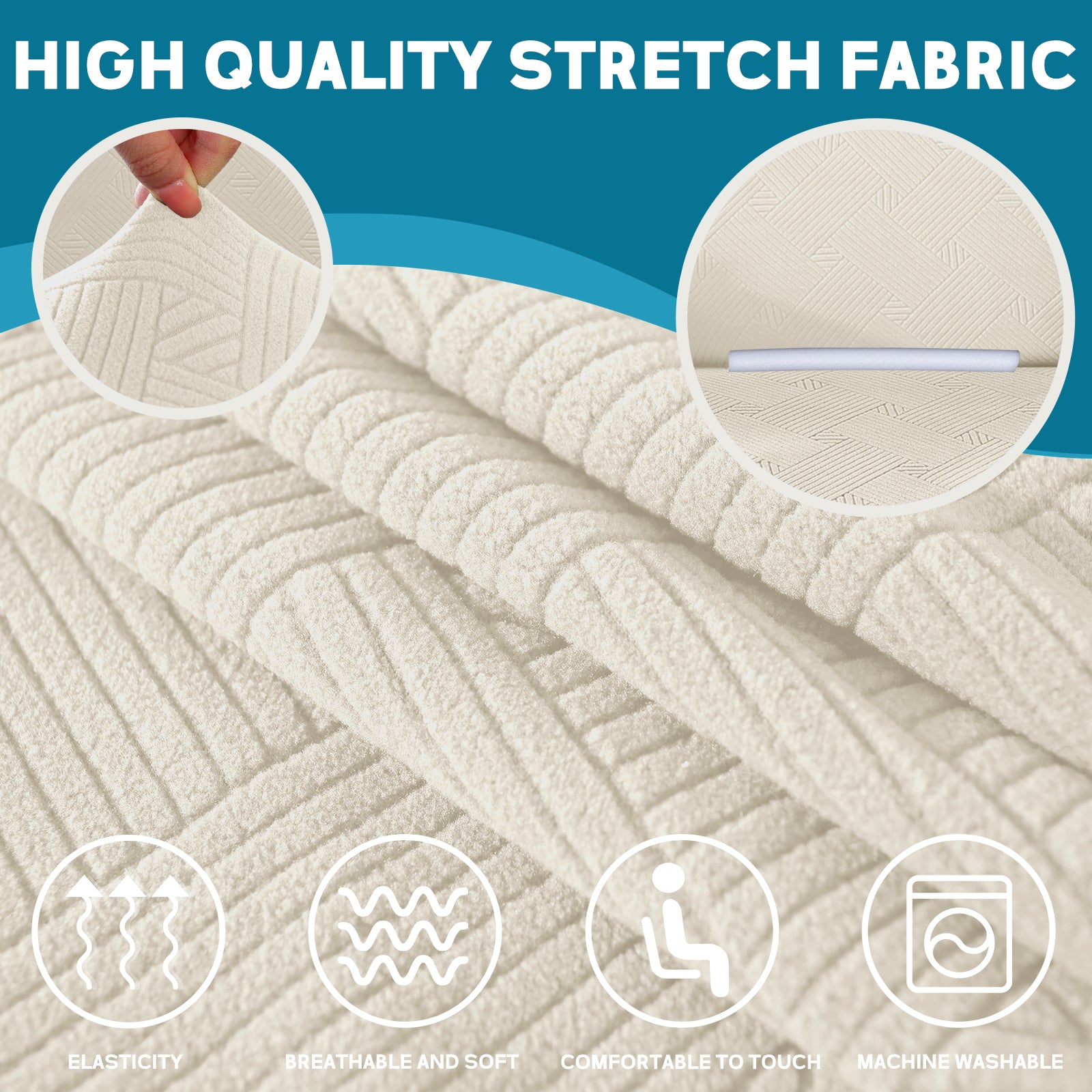 YSTYLE Hoch Stretch 1-Sitzer Sessel Bezug Anti-Rutsch Waschbar