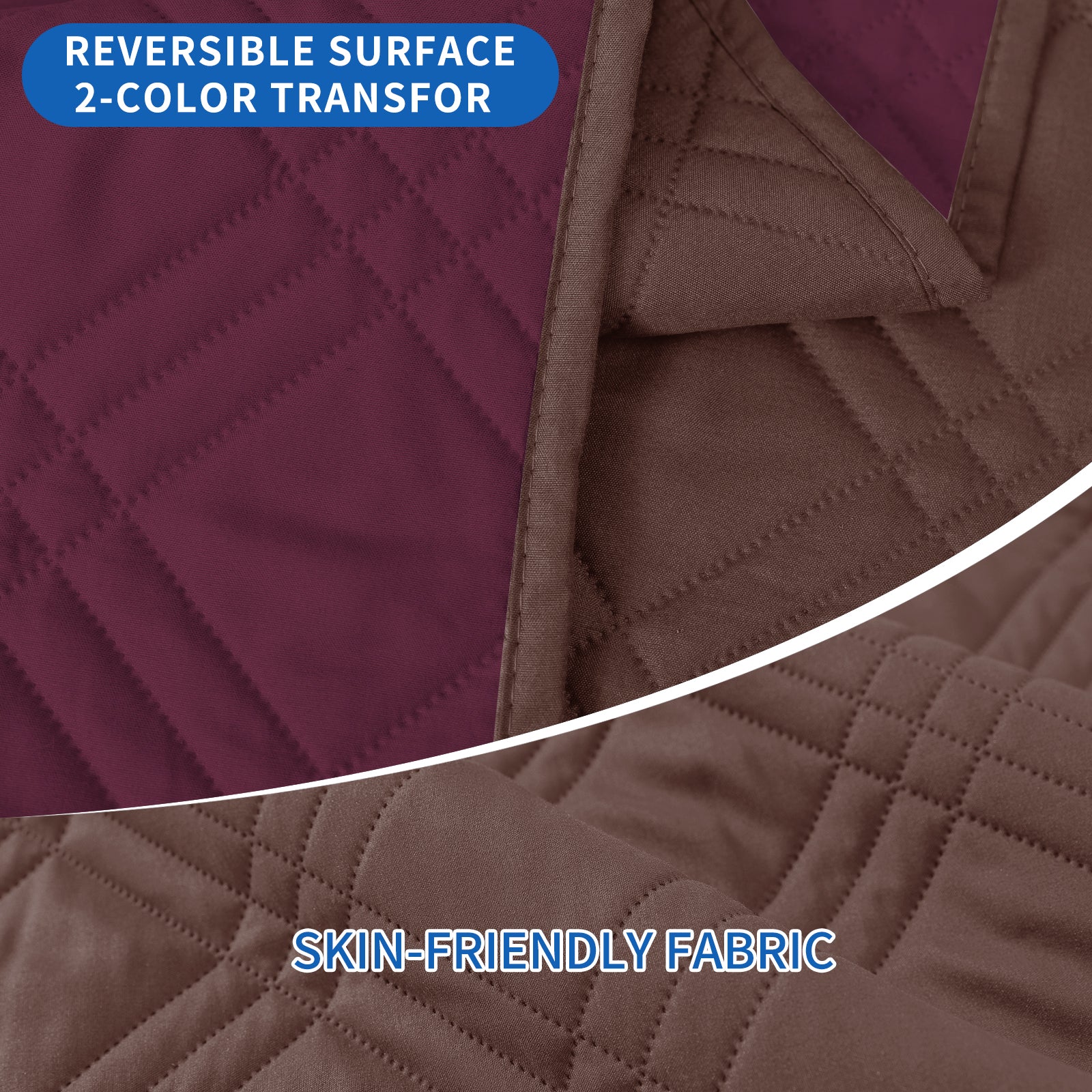 YSTYLE Reversible 4 Seater Corner Sofa Cover Quilted Anti Slip-YSTYLE