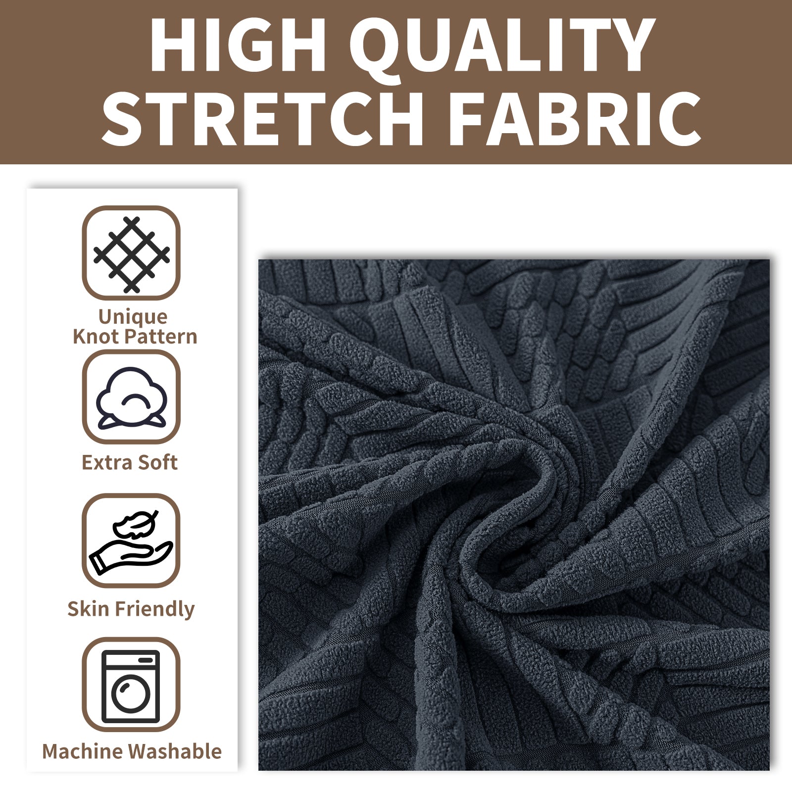 Copertura per divano a 3 posti YSTYLE Stretch 180-234 cm con motivo geometrico