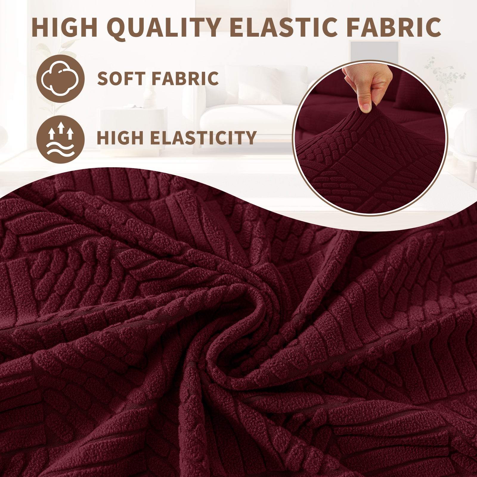 YSTYLE Copertura per sedile divano elasticizzata 3 posti motivo geometrico