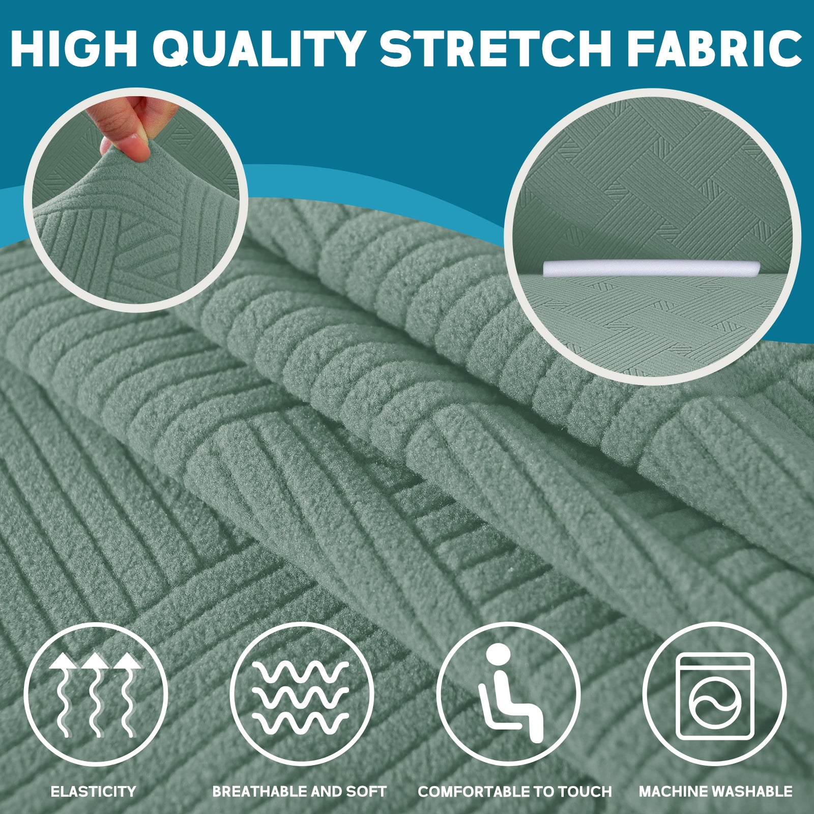 YSTYLE Hoch Stretch 1-Sitzer Sessel Bezug Anti-Rutsch Waschbar