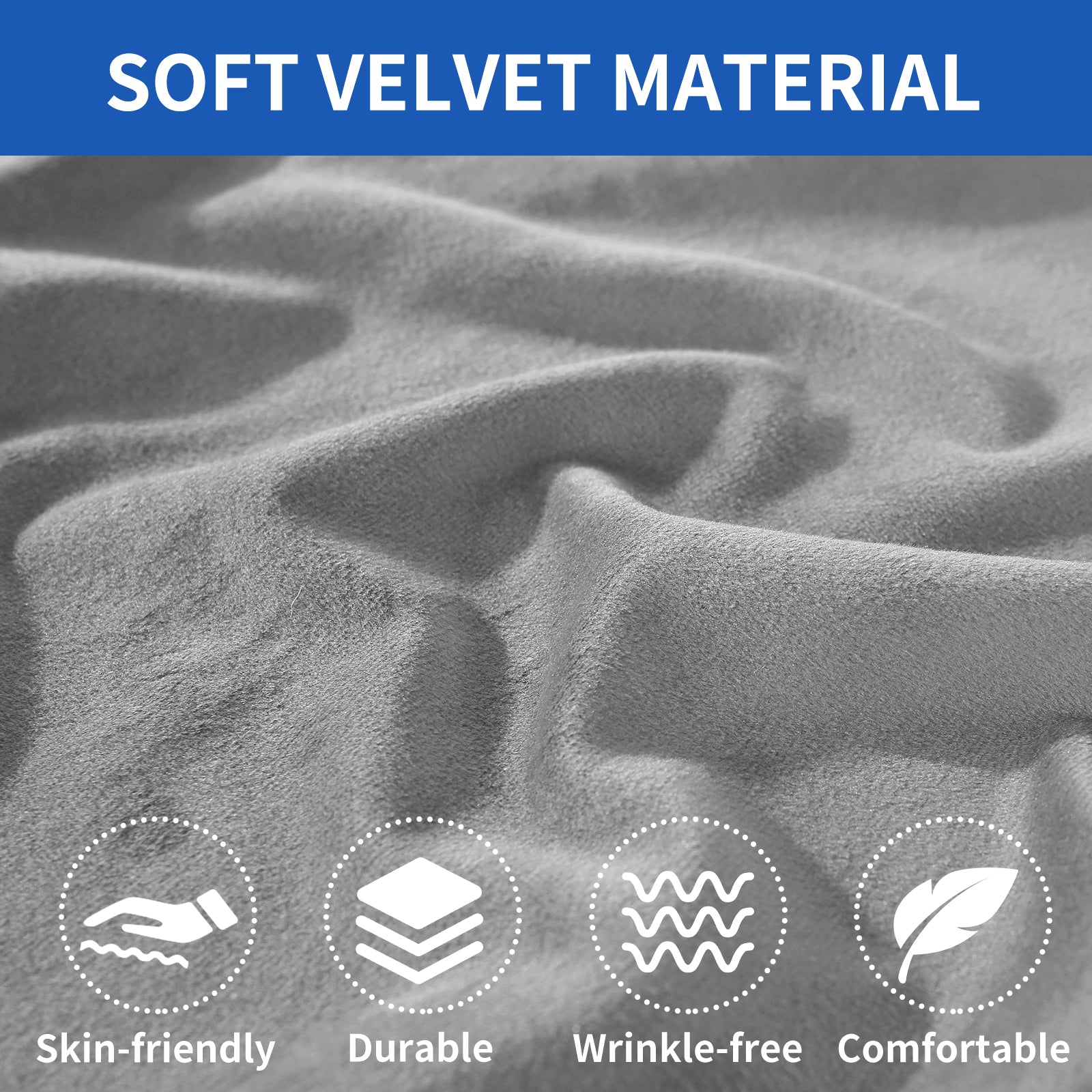 YSTYLE 3 Pieces Velvet Cushion Cover – Stretch Fit, Anti-Slip, Universal for Separate Sofa Cushions
