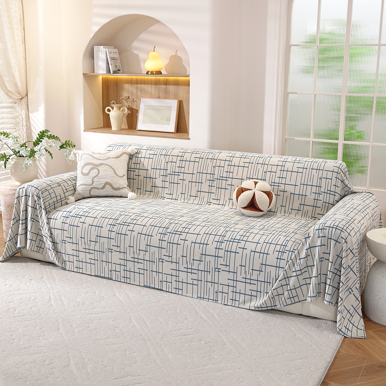 Ystyle 1-Seater Sofa Cover with Armrests, 180x230 CM, Universal Sofa Protector, Decorative Armchair Slipcover, Ideal as Furniture Throw, Full-Cover Anti-Stain Sofa Sheet