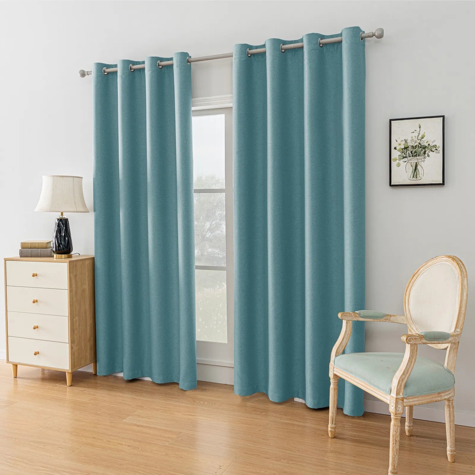 YSTYLE Velvet Curtains – 2 pcs, Blackout, Thermal Insulated, Modern Eyelet Drapes