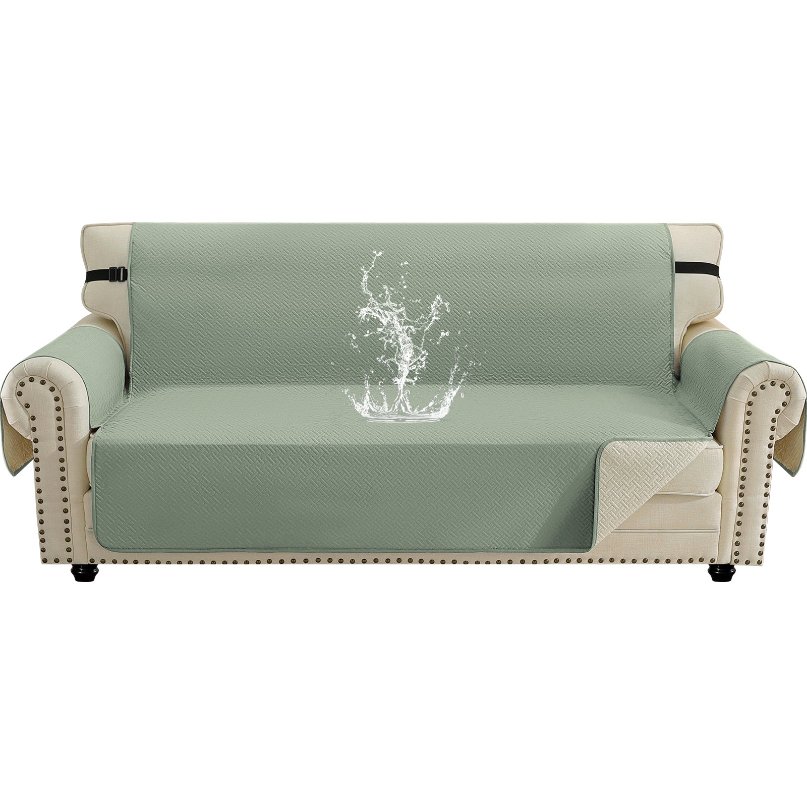 Waterproof Sofa Cover with Anti-Slip Backing and Side Pockets