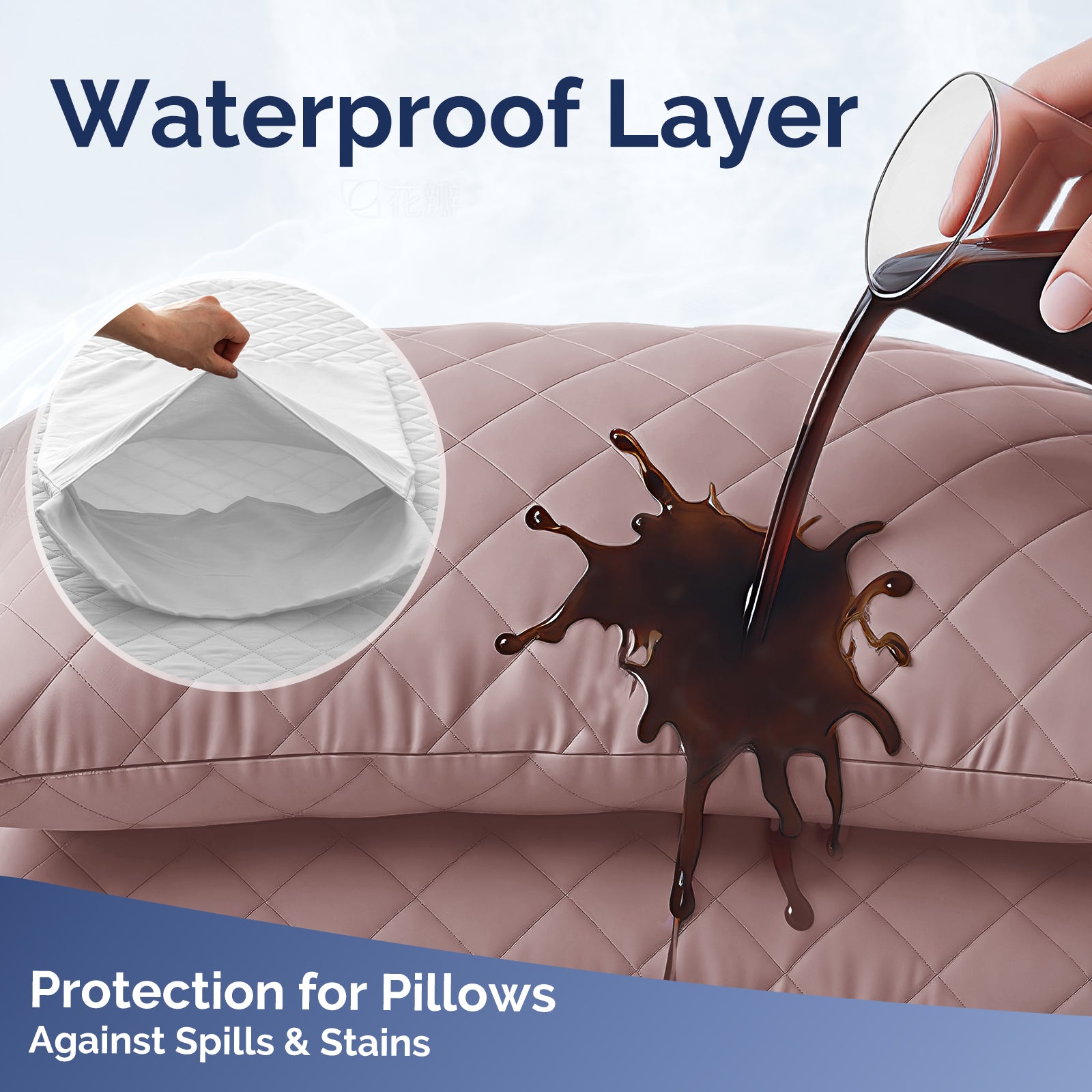 YSTYLE 2 Waterproof Pillowcases 50x80cm Breathable Anti Mite-YSTYLE