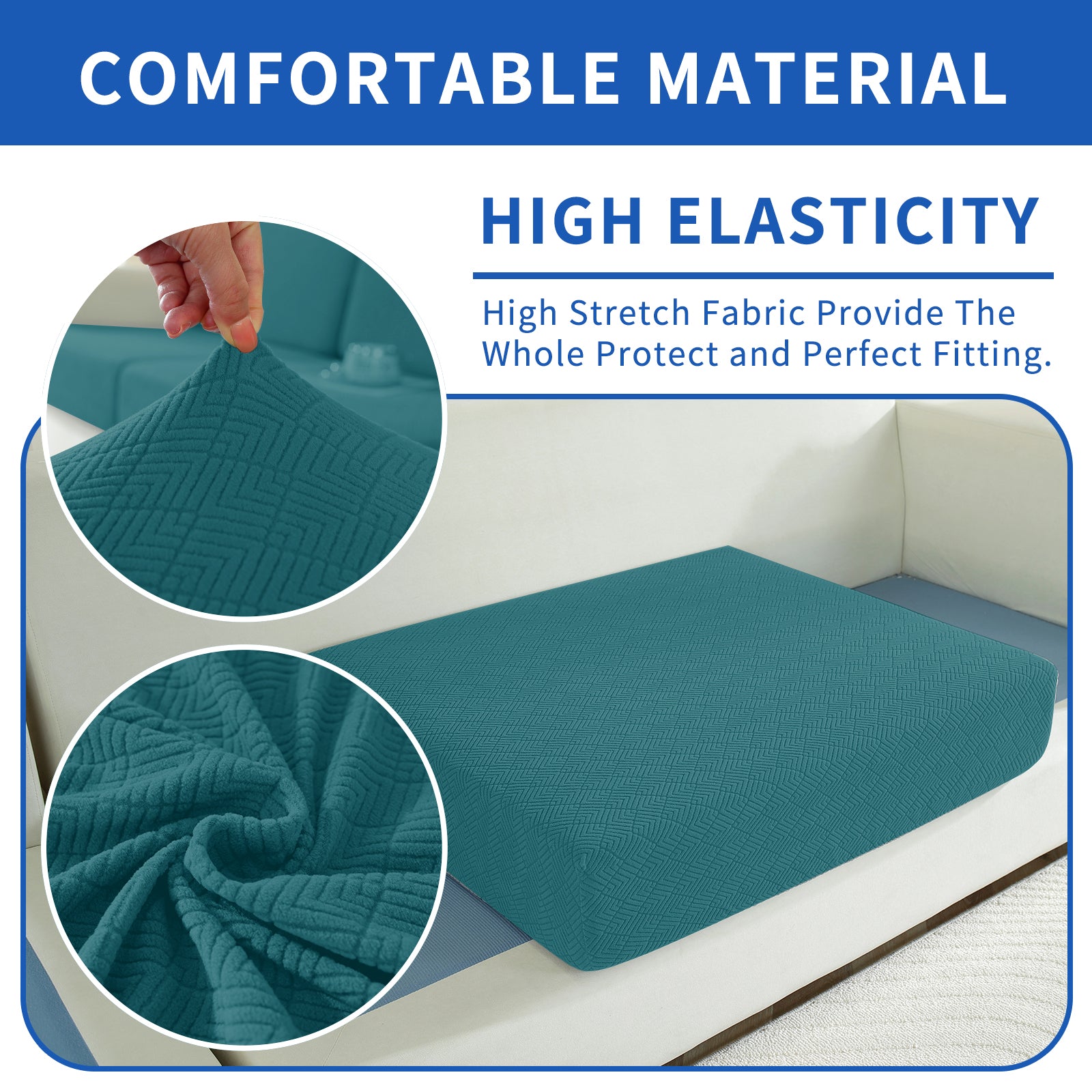 YSTYLE 1 Piece Sofa Cushion Cover – Stretch Fit, Universal Use, Anti-Slip, Scratch Resistant, Geometric Design-Rhombic