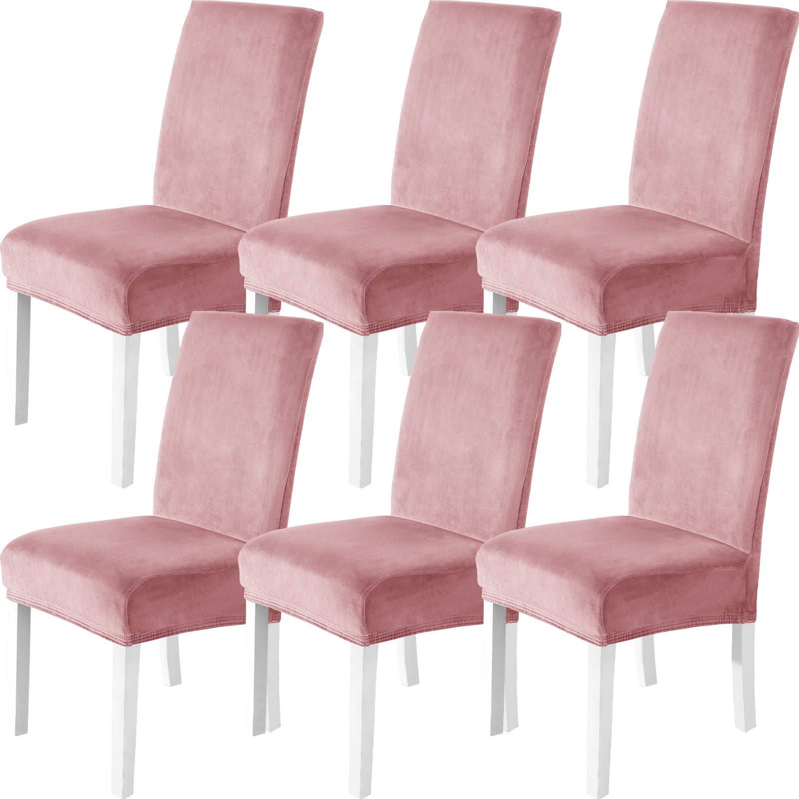 YSTYLE 6 Pieces velours élastique Chair couvertures with Backrest