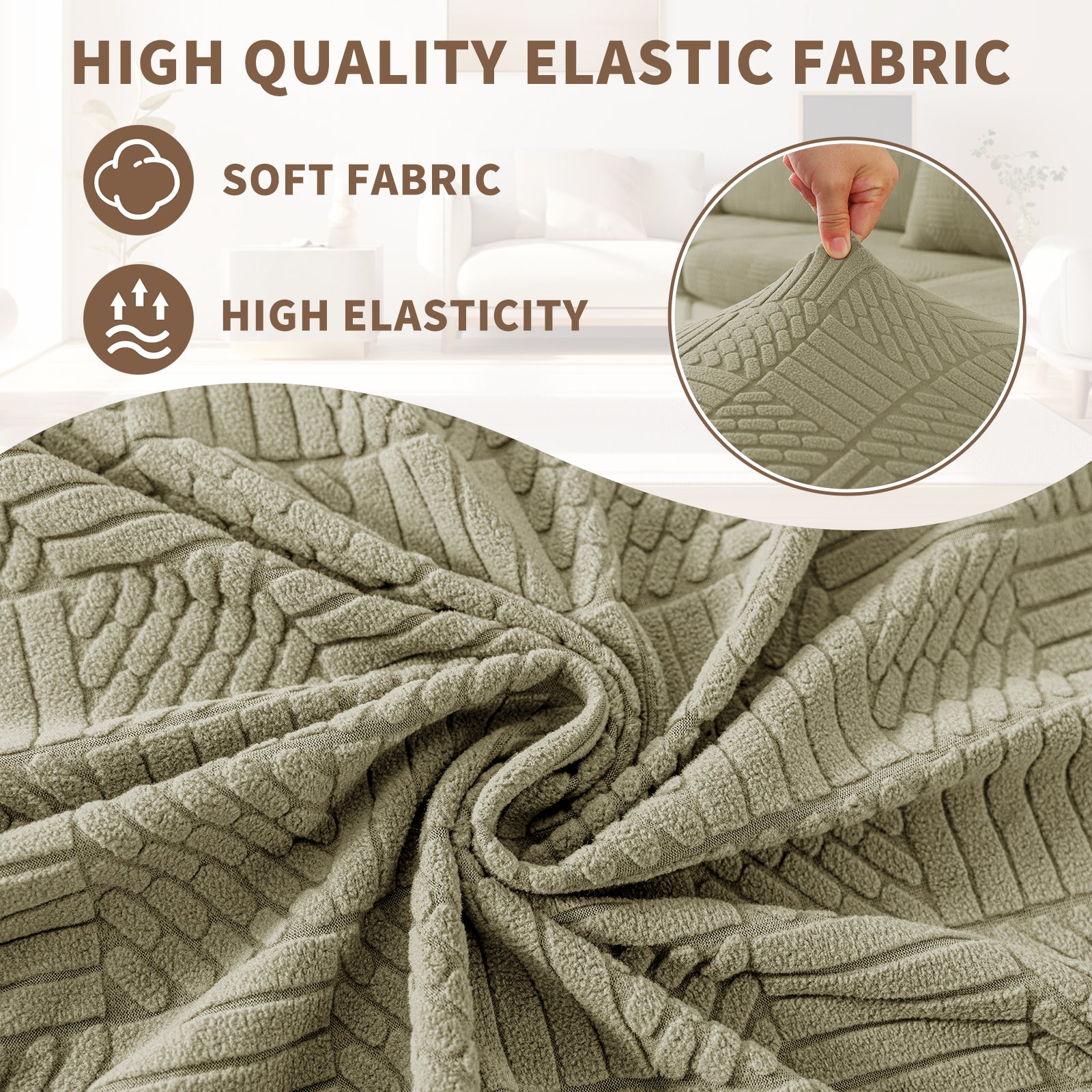 YSTYLE Copertura per sedile divano elasticizzata 3 posti motivo geometrico