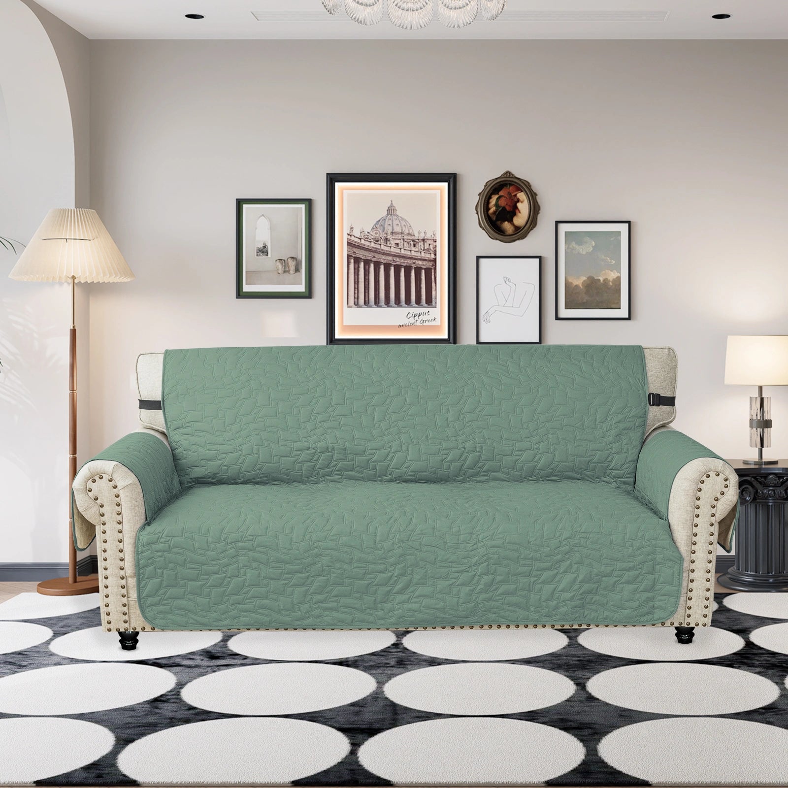 YSTYLE Waterproof 2 Seater Sofa Cover with Armrests Anti-Slip-YSTYLE