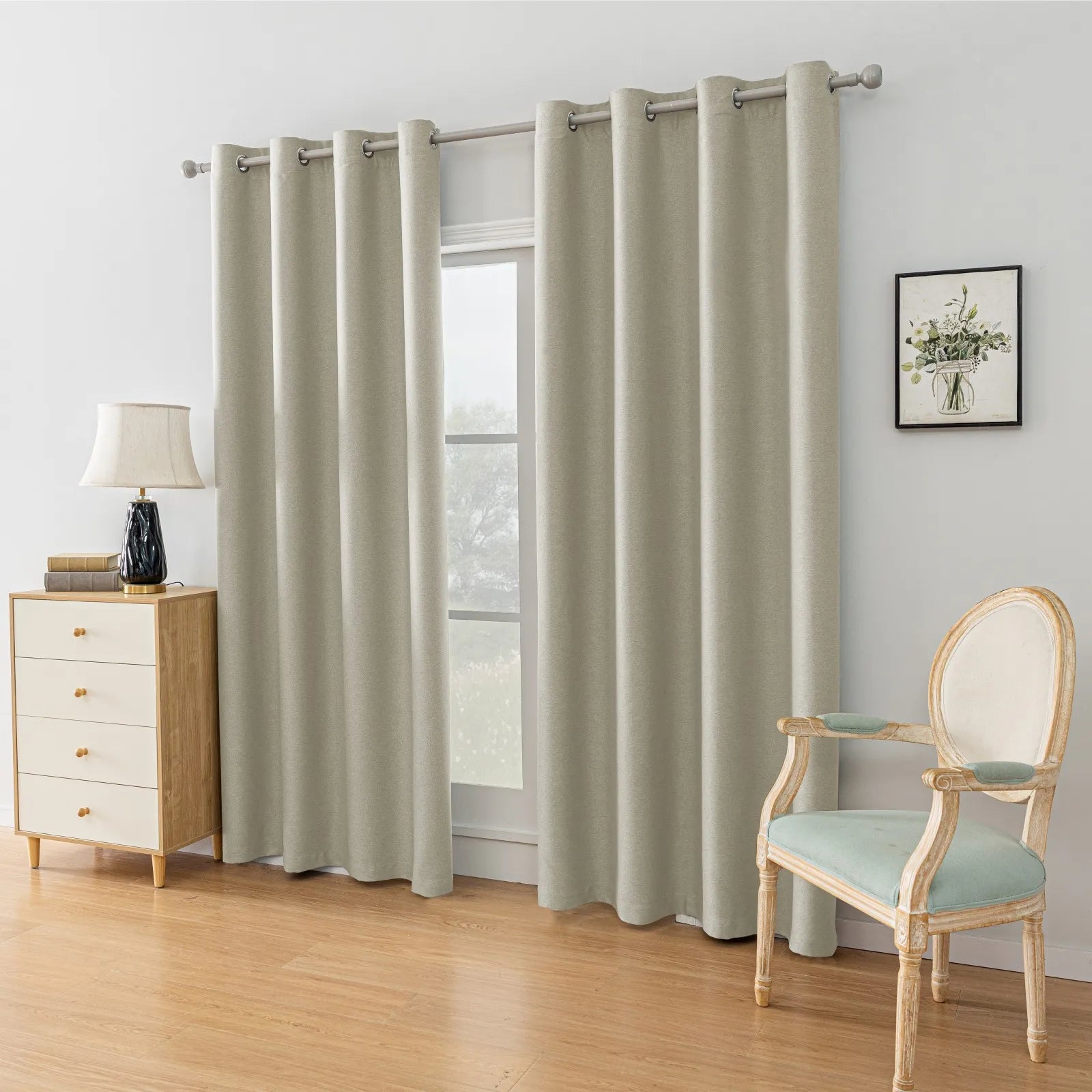 YSTYLE Velvet Curtains – 2 pcs, Blackout, Thermal Insulated, Modern Eyelet Drapes