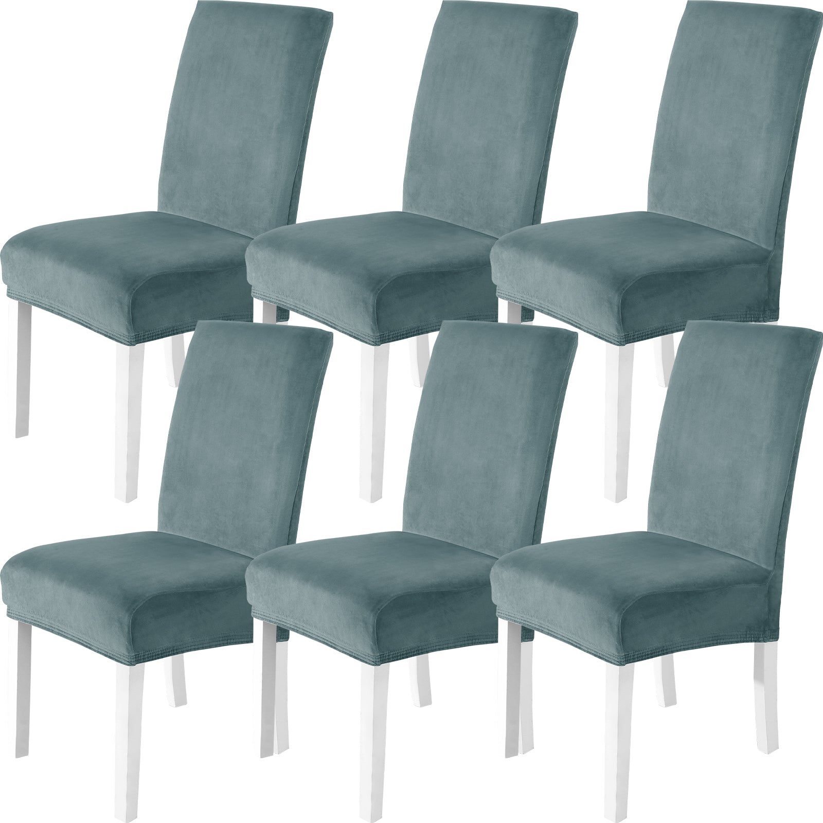 YSTYLE 6 Pieces velours élastique Chair couvertures with Backrest
