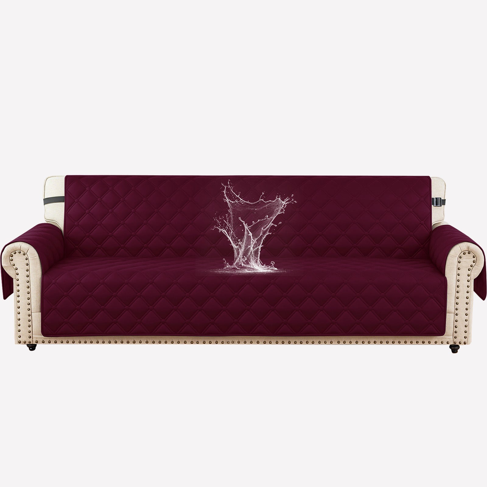 Ystyle Waterproof 4 Seater Sofa Cover with Armrests Side Pockets