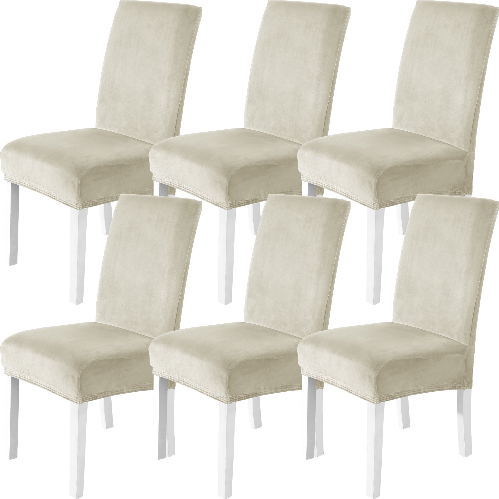 YSTYLE 6 Pieces velours élastique Chair couvertures with Backrest
