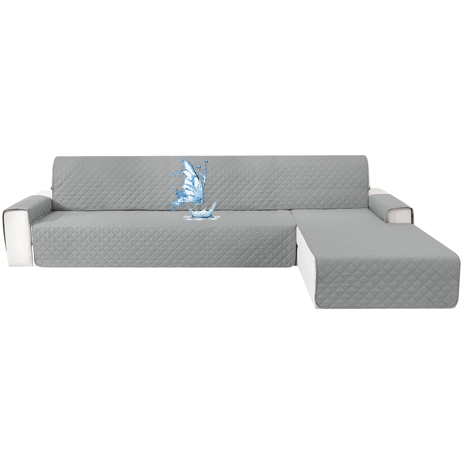 Ystyle Waterproof 4 Seater Corner Sofa Cover Reversible Anti Slip-YSTYLE