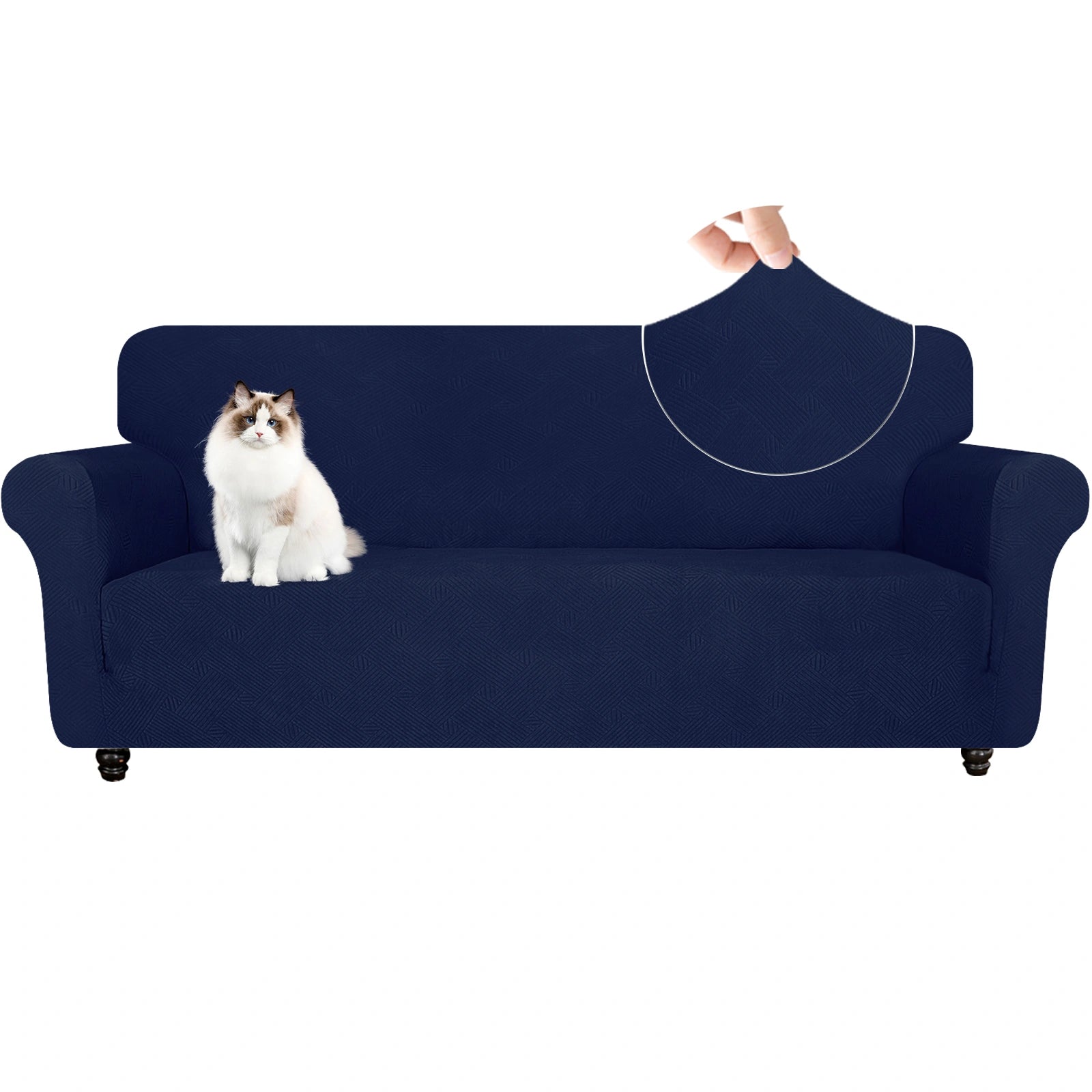 ESTILO 3 Asiento Sofá Capa - Elástica, Antideslizante, Amigable con Mascotas, Lavable, Invernal - Patrón Entrelazado