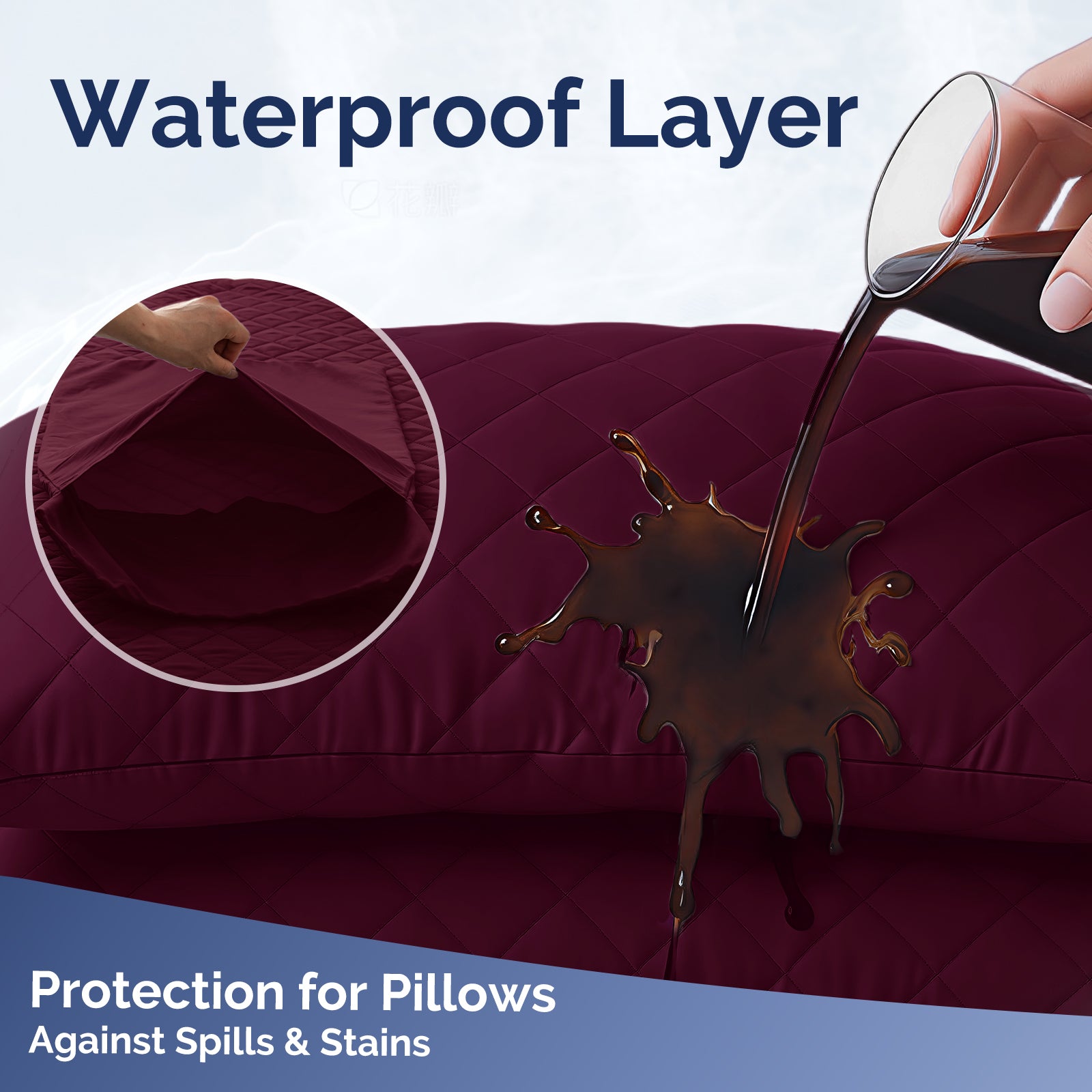 YSTYLE 2 Waterproof Pillowcases 50x80cm Breathable Anti Mite-YSTYLE
