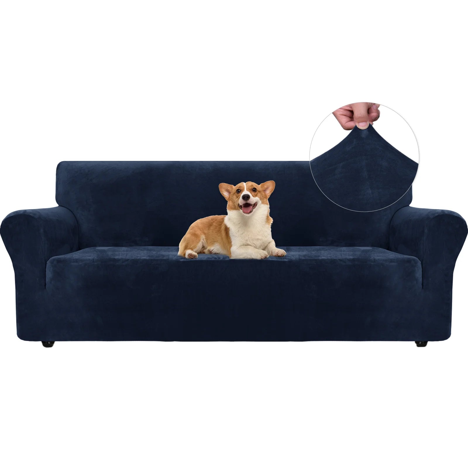 YSTYLE Velvet 3 Seater Sofa Cover – Stretch Fit, Anti-Scratch, Pet-Friendly, Non-Slip, Washable