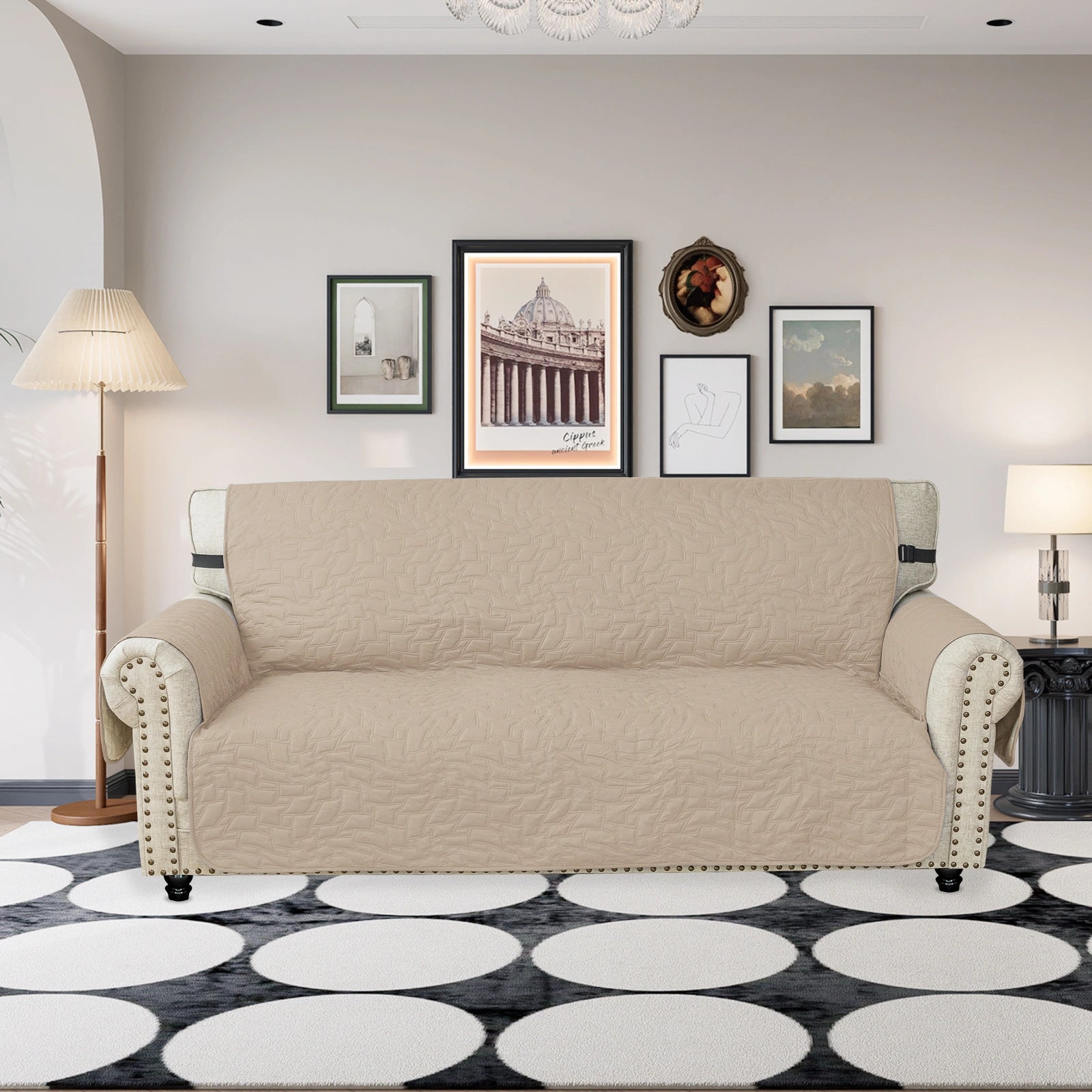 YSTYLE Waterproof 4 Seater Sofa Cover with Armrests Anti-Slip-YSTYLE