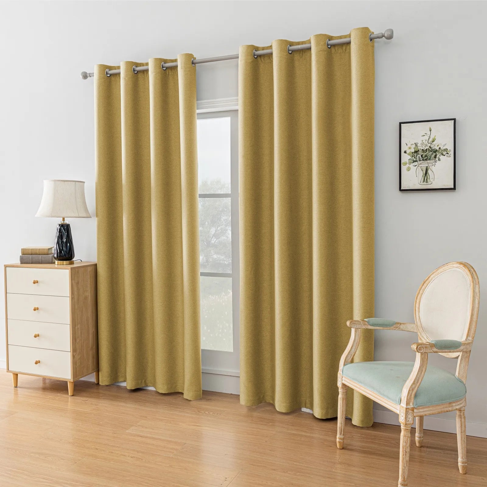 YSTYLE Velvet Curtains – 2 pcs, Blackout, Thermal Insulated, Modern Eyelet Drapes