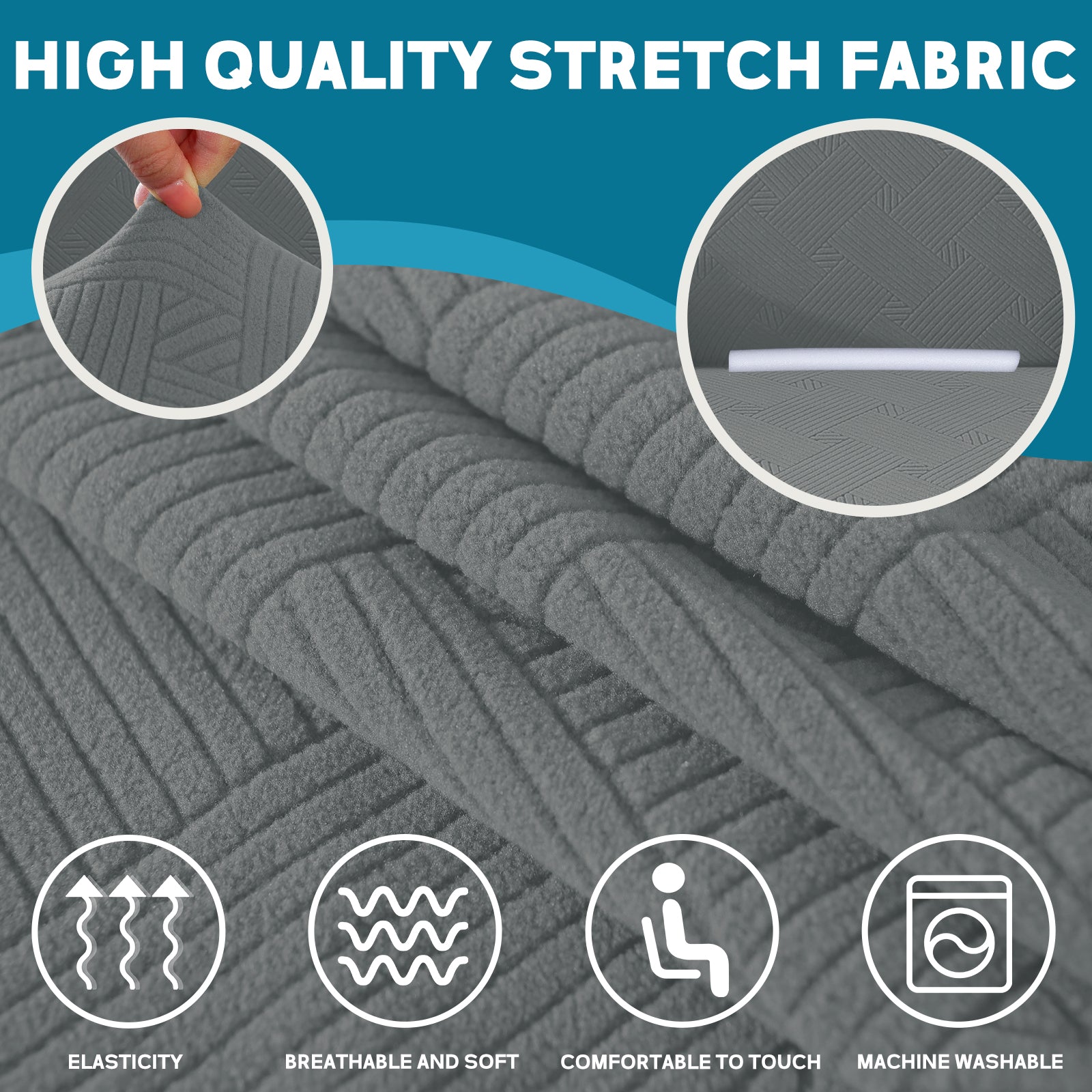 YSTYLE Hoch Stretch 1-Sitzer Sessel Bezug Anti-Rutsch Waschbar