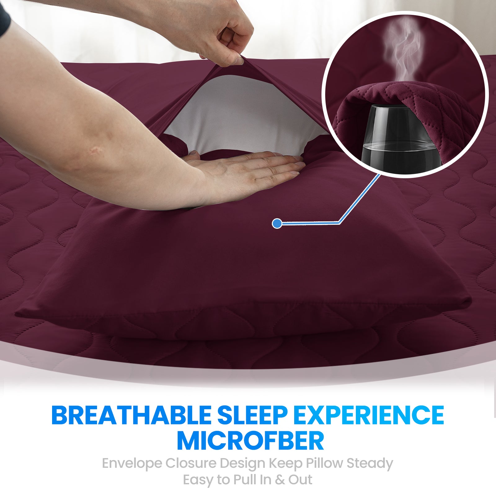 YSTYLE 2 Waterproof Pillowcases 50x80cm Breathable Anti Mite-YSTYLE