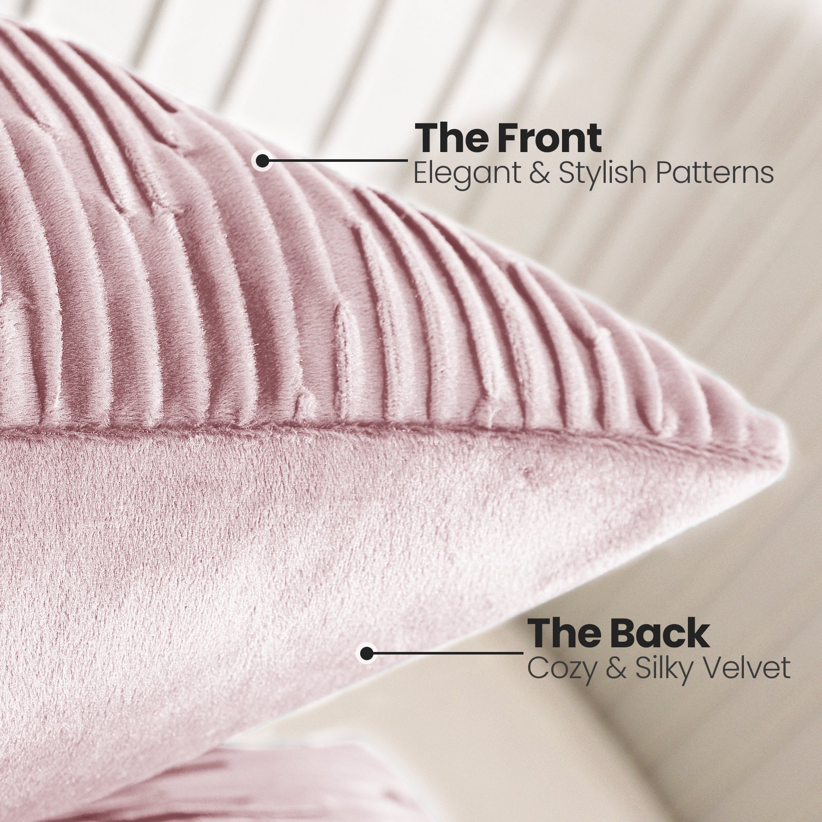 Ystyle 2 Pieces Cushion Covers Sofa 50 x 50 cm Velvet Minimalist Cushion Covers Invisible Zipper Decorative Cushion Covers for Sofa Living Room Bedroom