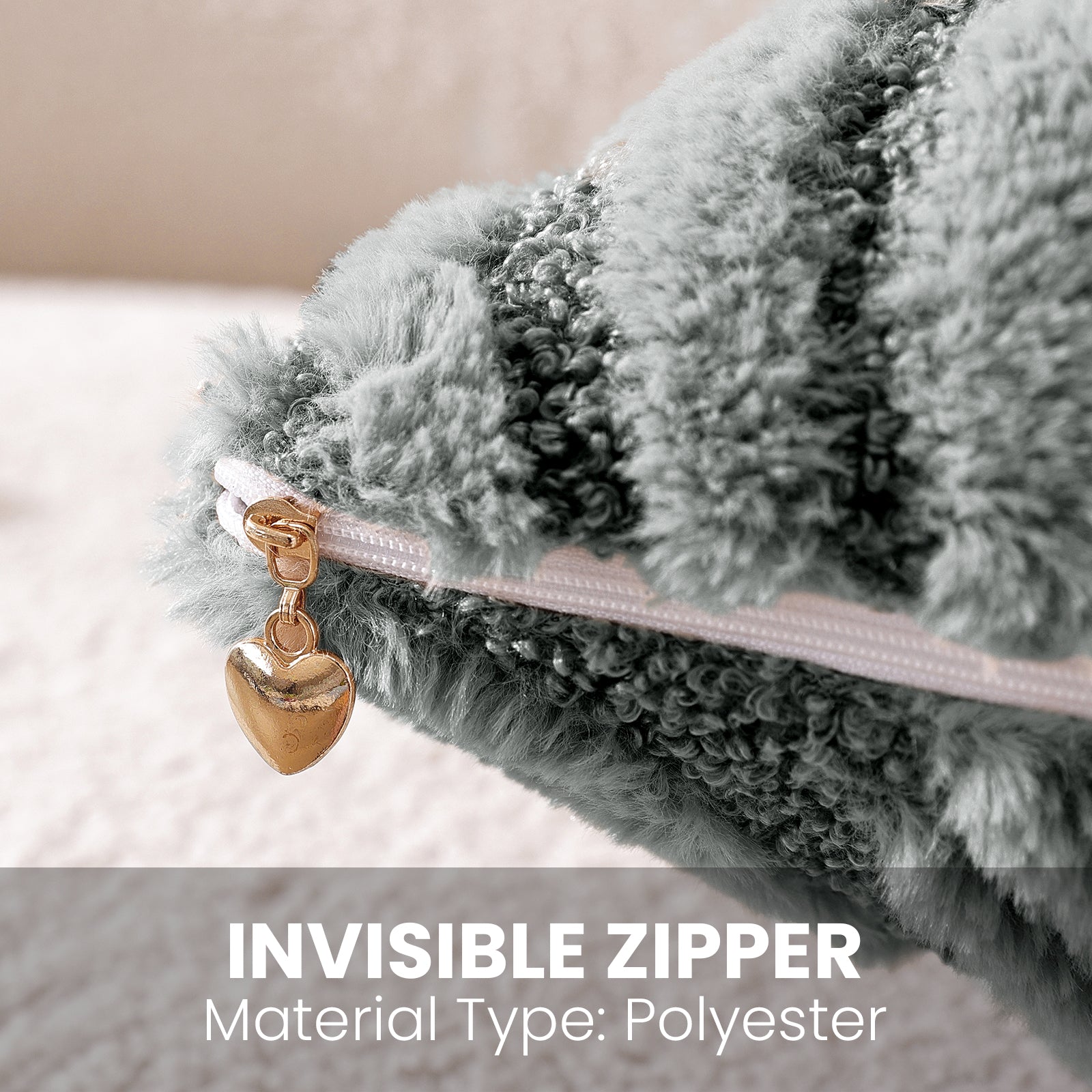 Ystyle Sofa Cushion Covers 60 x 60 cm Set of 2 Soft Plush Striped Cushion Covers Modern Elegant Decorative Durable Cushion Covers for Sofa Living Room Bedroom