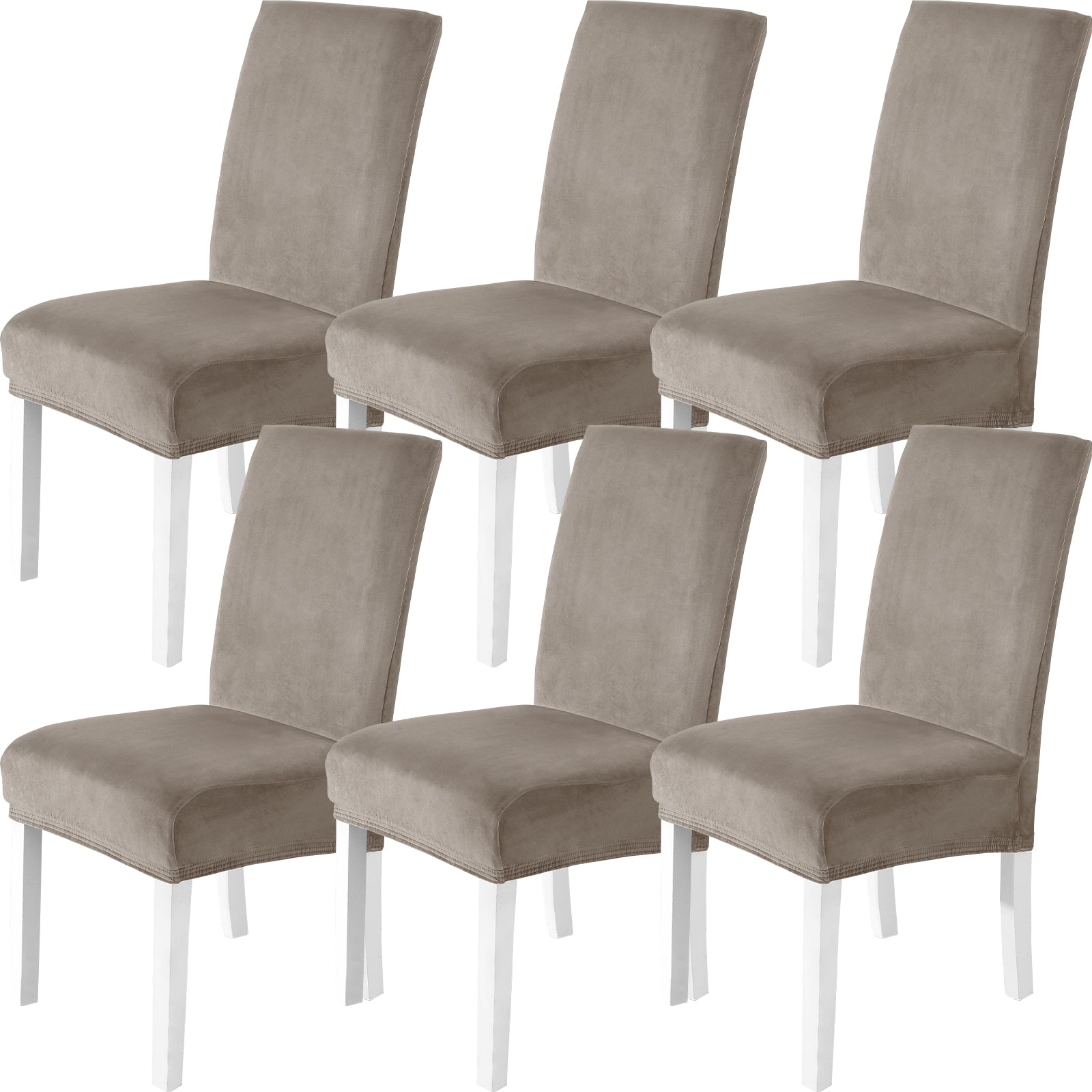 YSTYLE 6 Pieces velours élastique Chair couvertures with Backrest