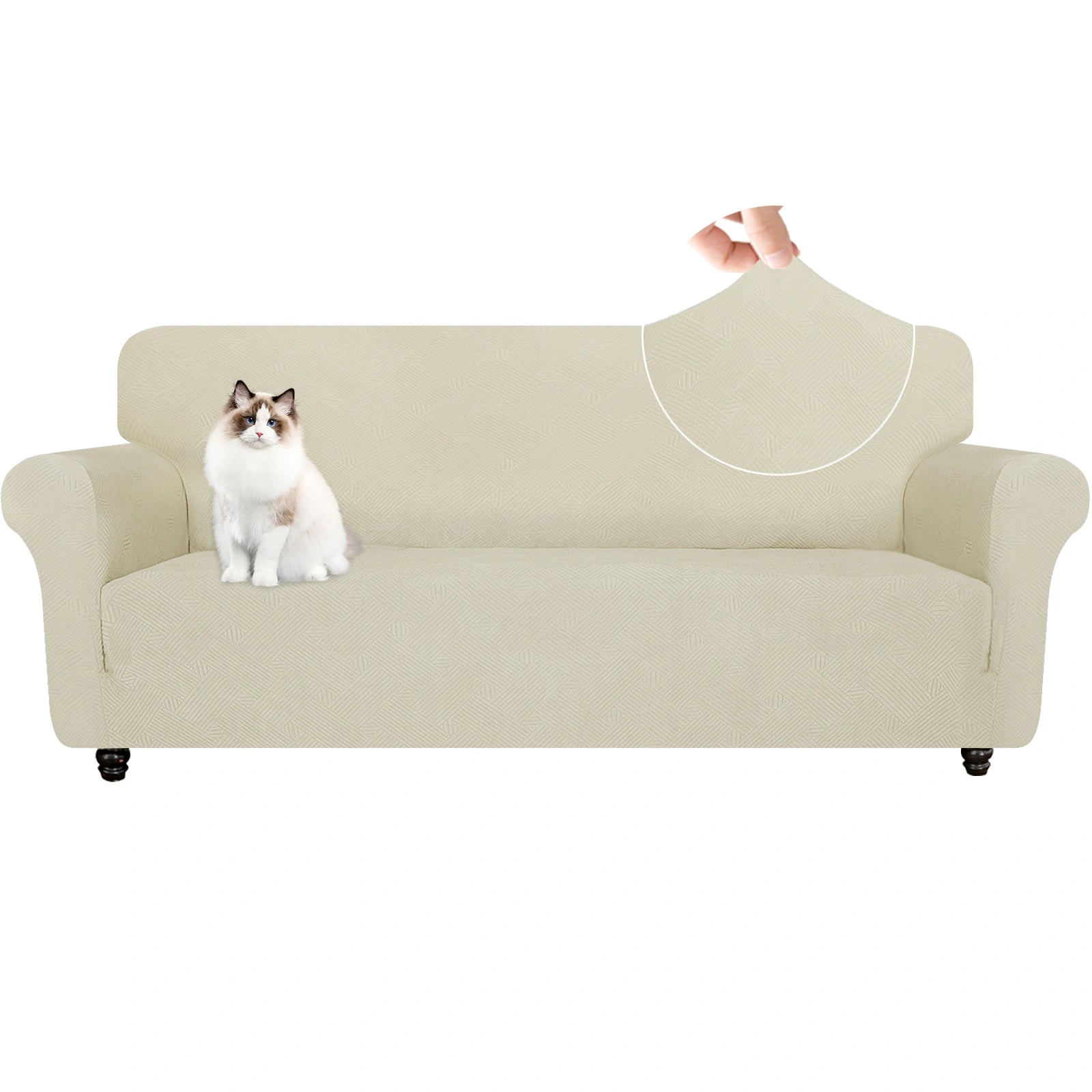 YSTYLE 3 Seater Sofa Cover - Elastic, Non-slip, Pet-friendly, Washable, Winter-friendly-Interwoven Pattern