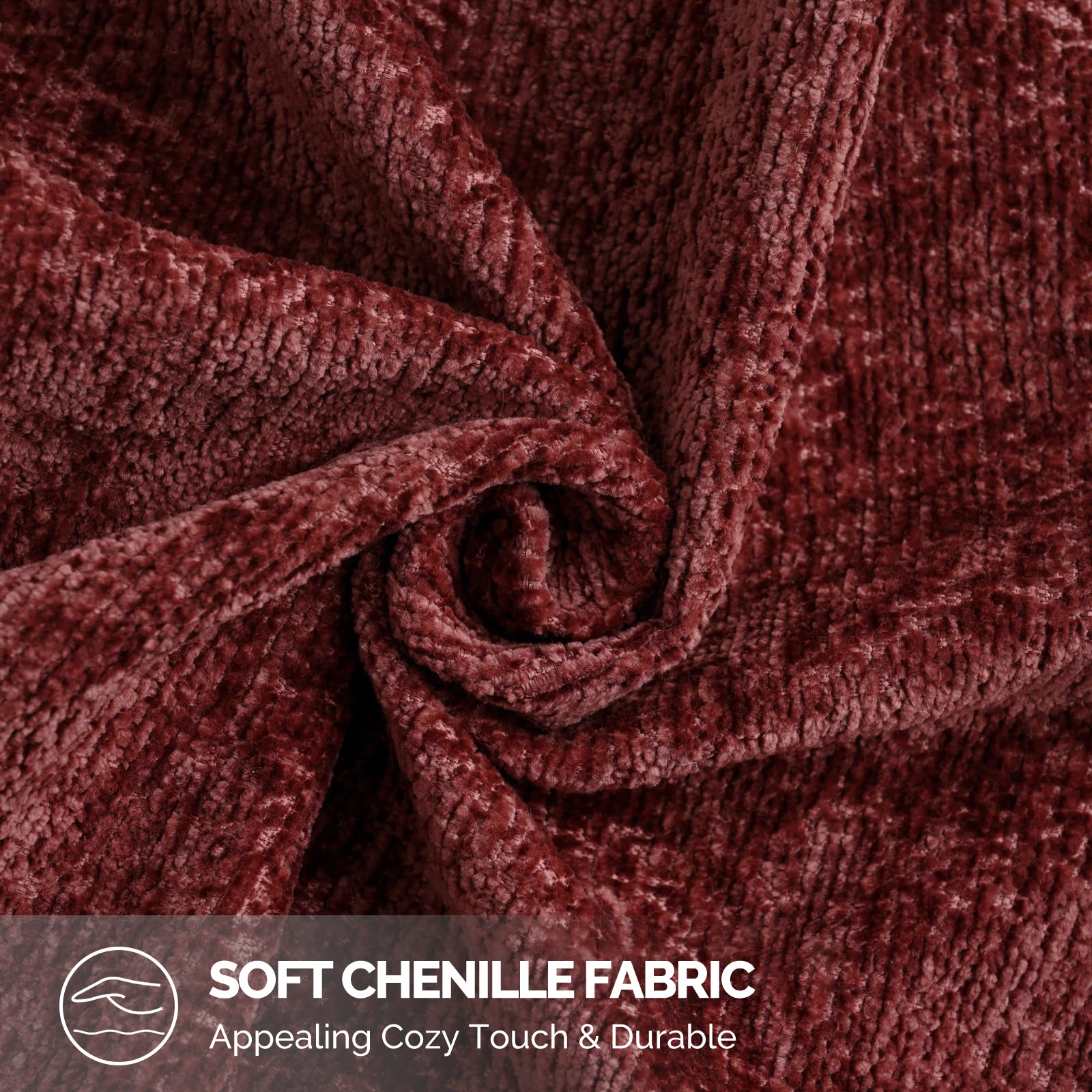 Ystyle Chenille Sofa Cushion Covers 60 x 60 cm, 2 Pieces, Soft Durable Heart-Shaped Cushion Cover, Decorative Elegant Pillow Case for Living Room