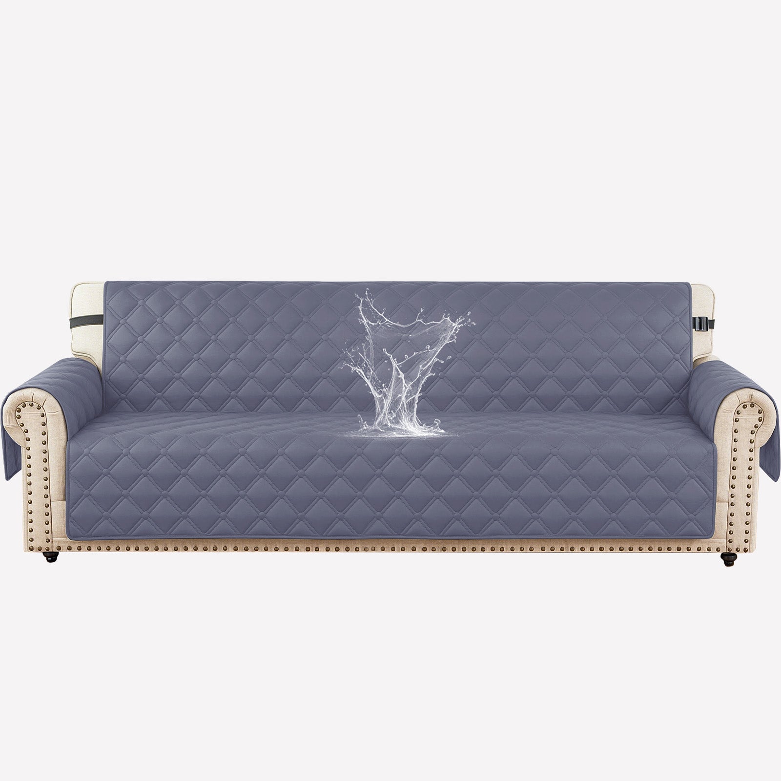 Ystyle Waterproof 4 Seater Sofa Cover with Armrests Side Pockets