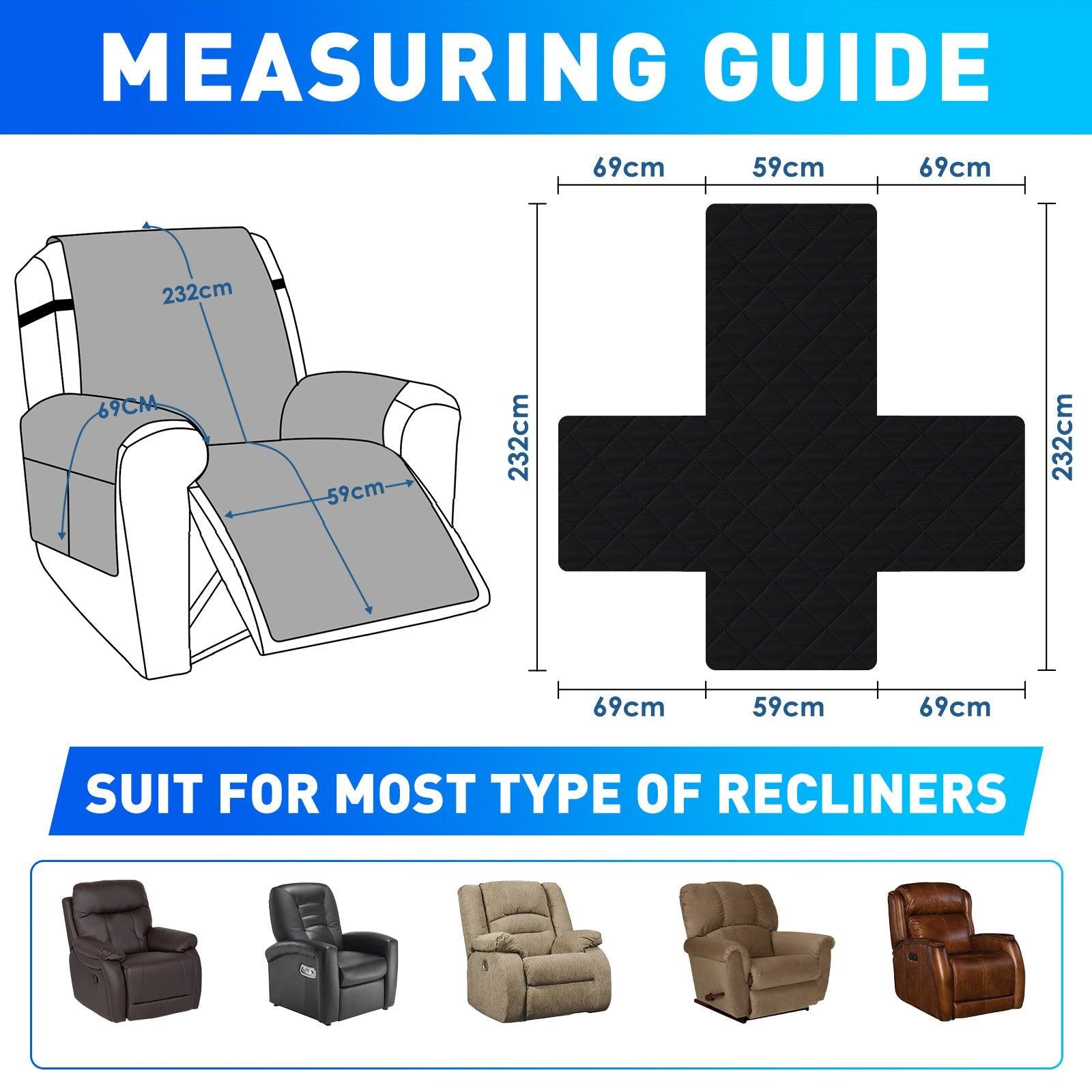 Waterproof 1 Seater Armchair Cover with Non-Slip Backing and Pockets-YSTYLE