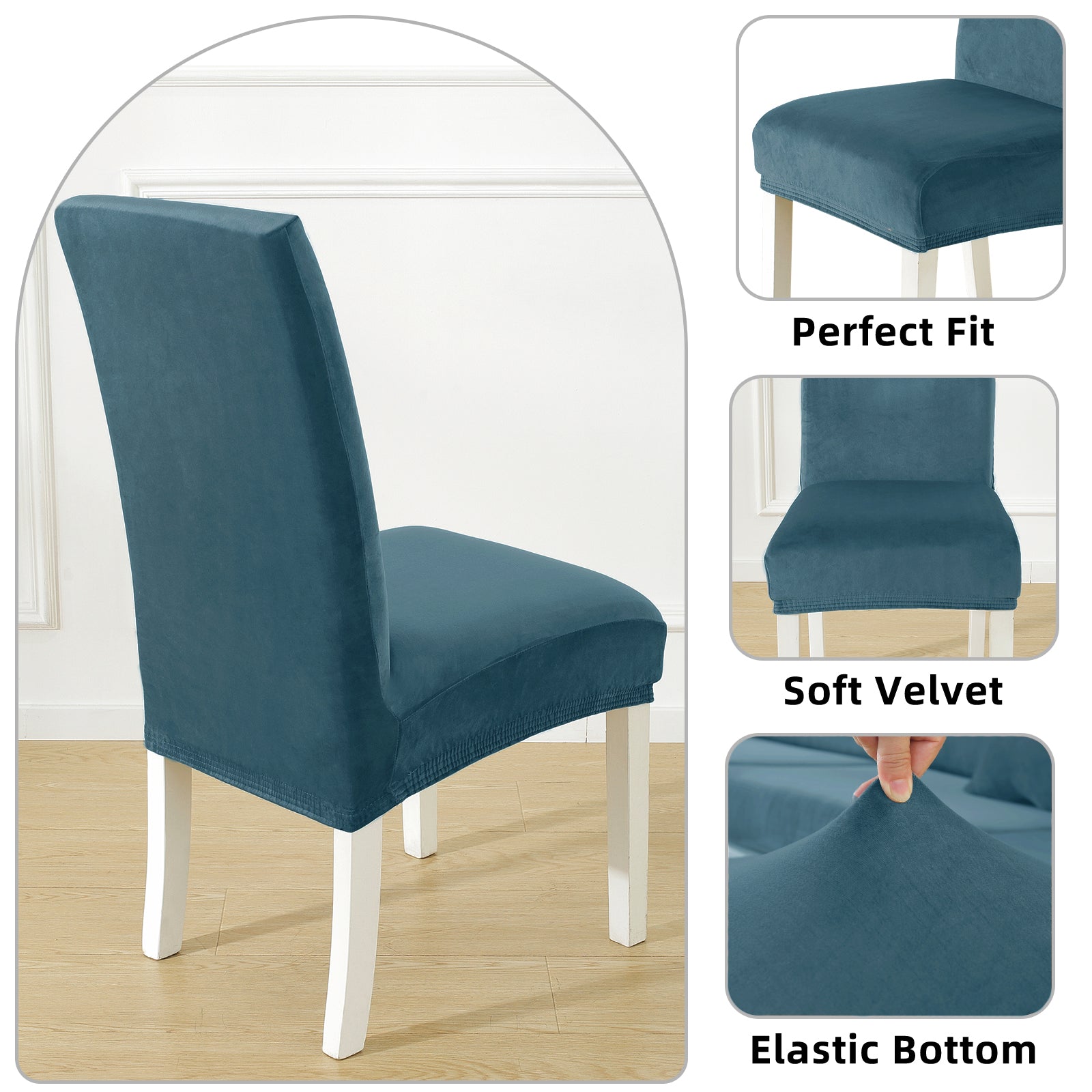 YSTYLE 2 Pieces velours élastique Chair couvertures with Backrest