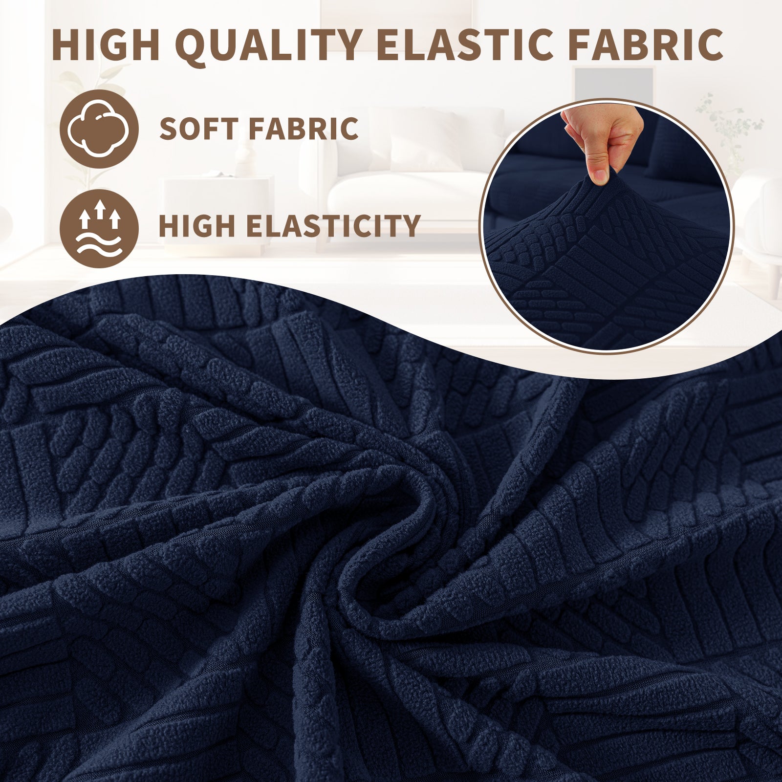 YSTYLE Copertura per sedile divano elasticizzata 3 posti motivo geometrico