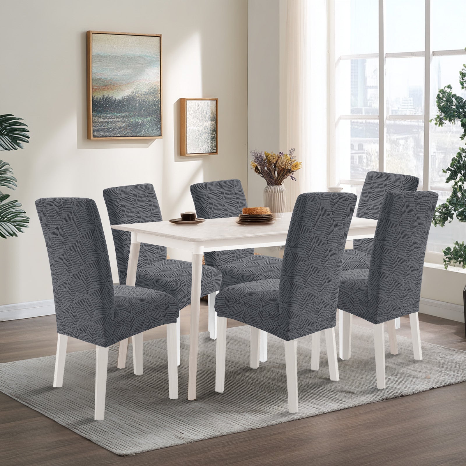 Ystyle 6 Pieces Stretch Dining Chair Covers Soft Fabric-YSTYLE