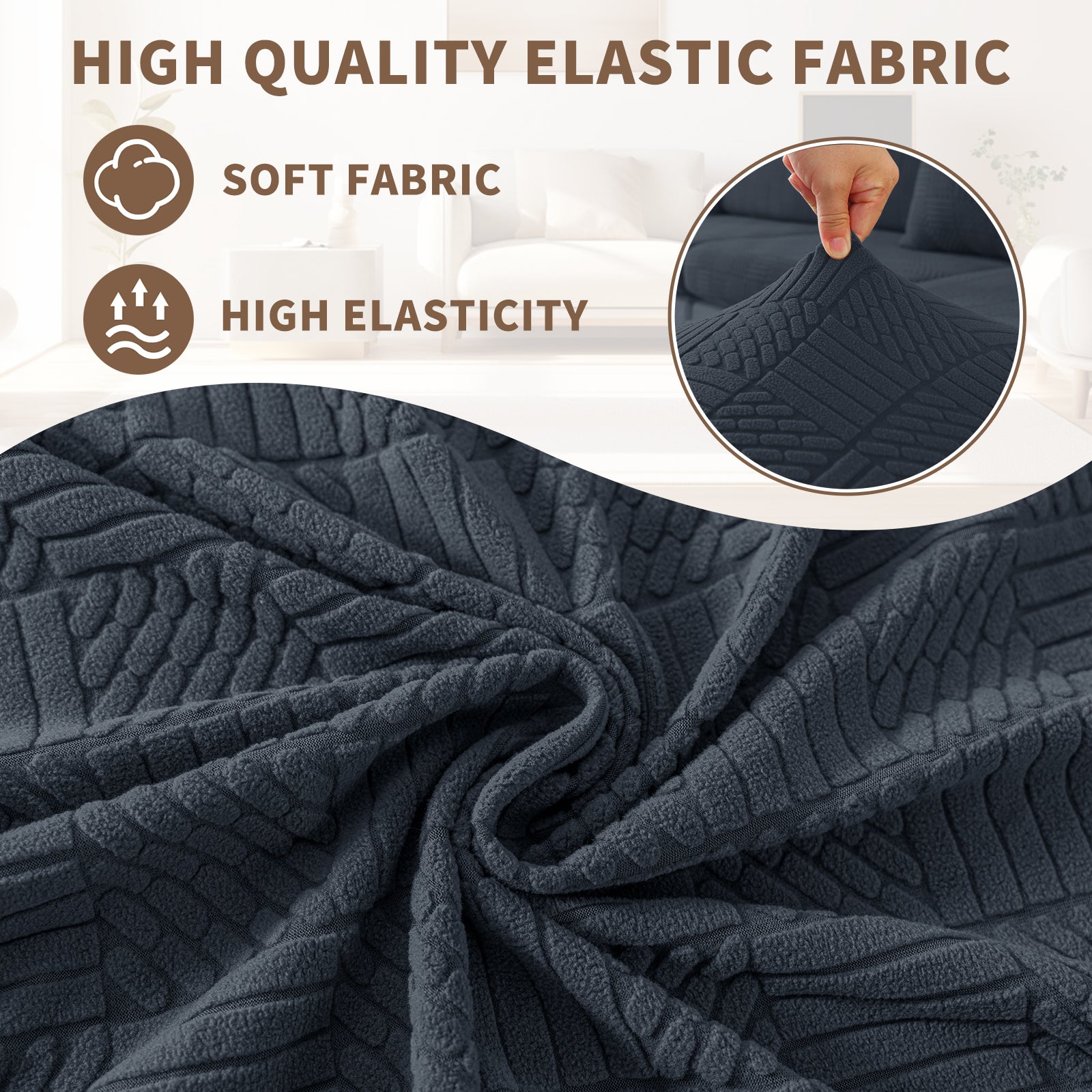 YSTYLE Copertura per sedile divano elasticizzata 1 posto motivo geometrico