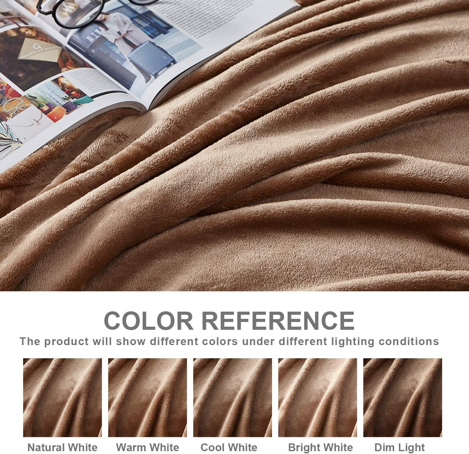 YSTYLE Soft Flannel Fleece Twin Blanket Plush Throw 160 x 200 CM